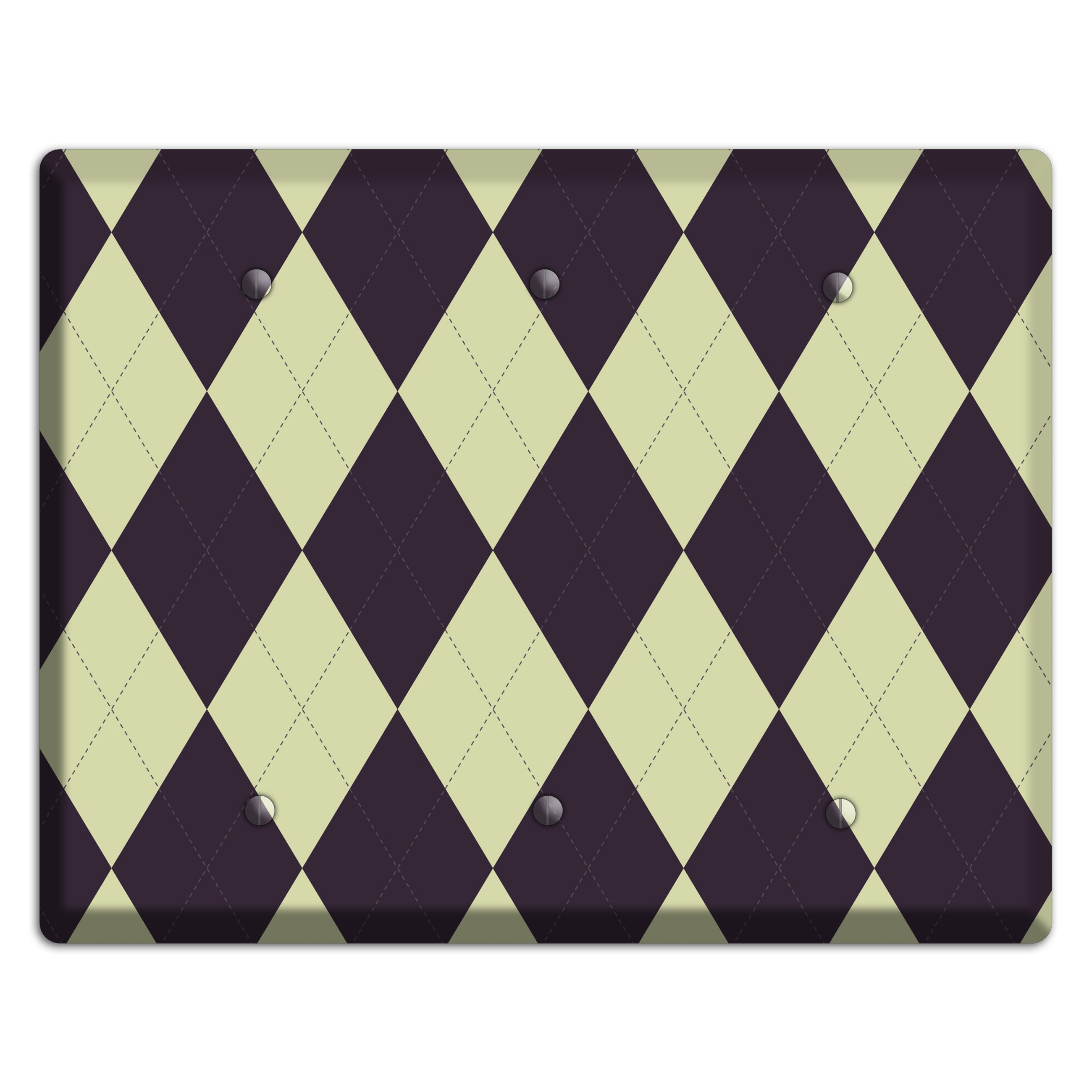Beige Argyle 3 Blank Wallplate