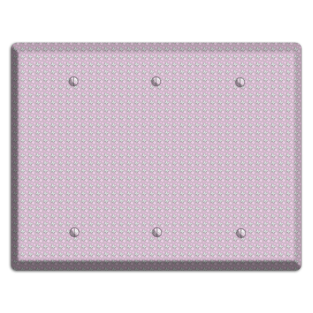 Pink with Butterflies 3 Blank Wallplate