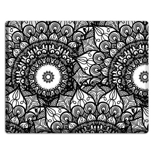 Mandala Black and White Style V Cover Plates 3 Blank Wallplate