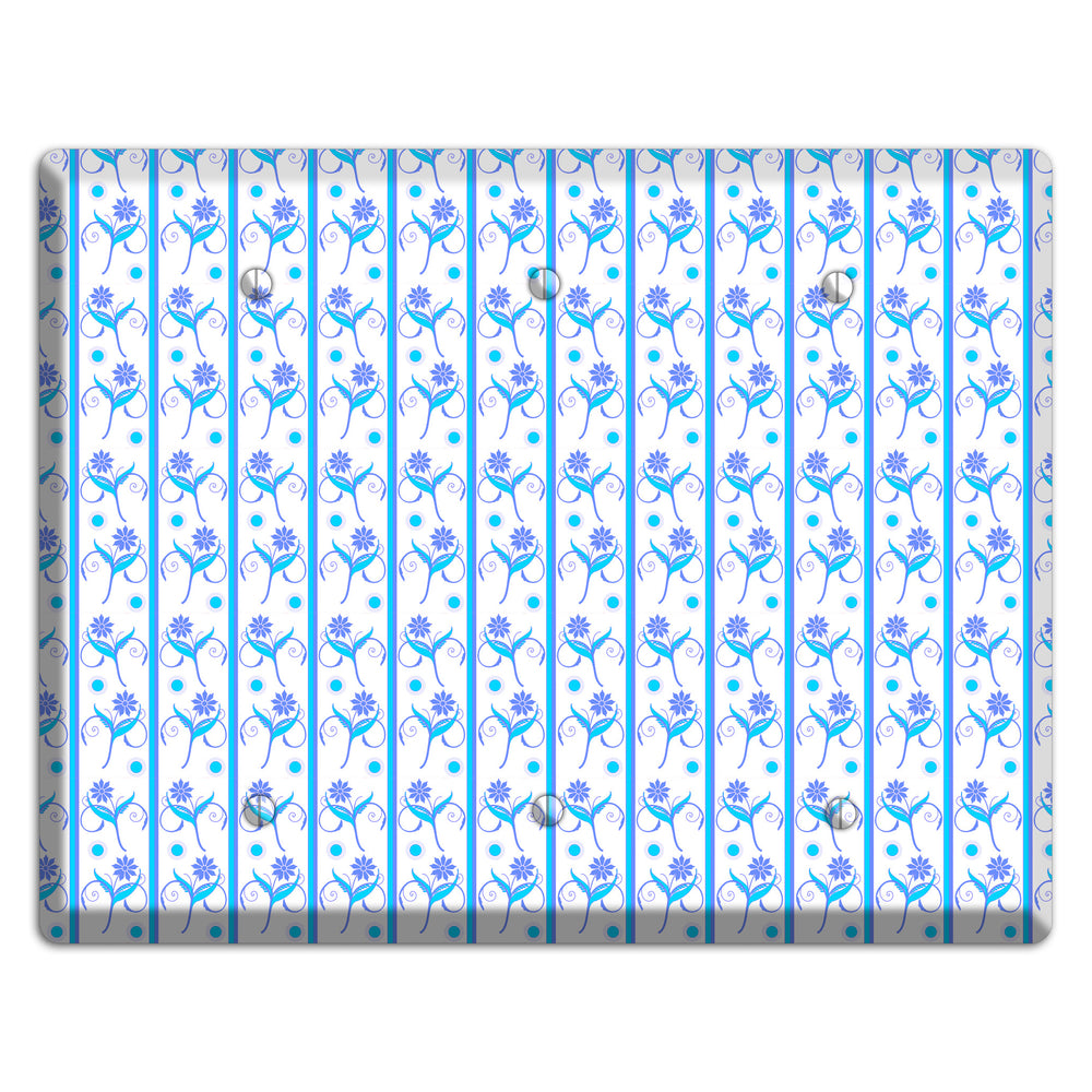Blue Floral Pattern 3 Blank Wallplate