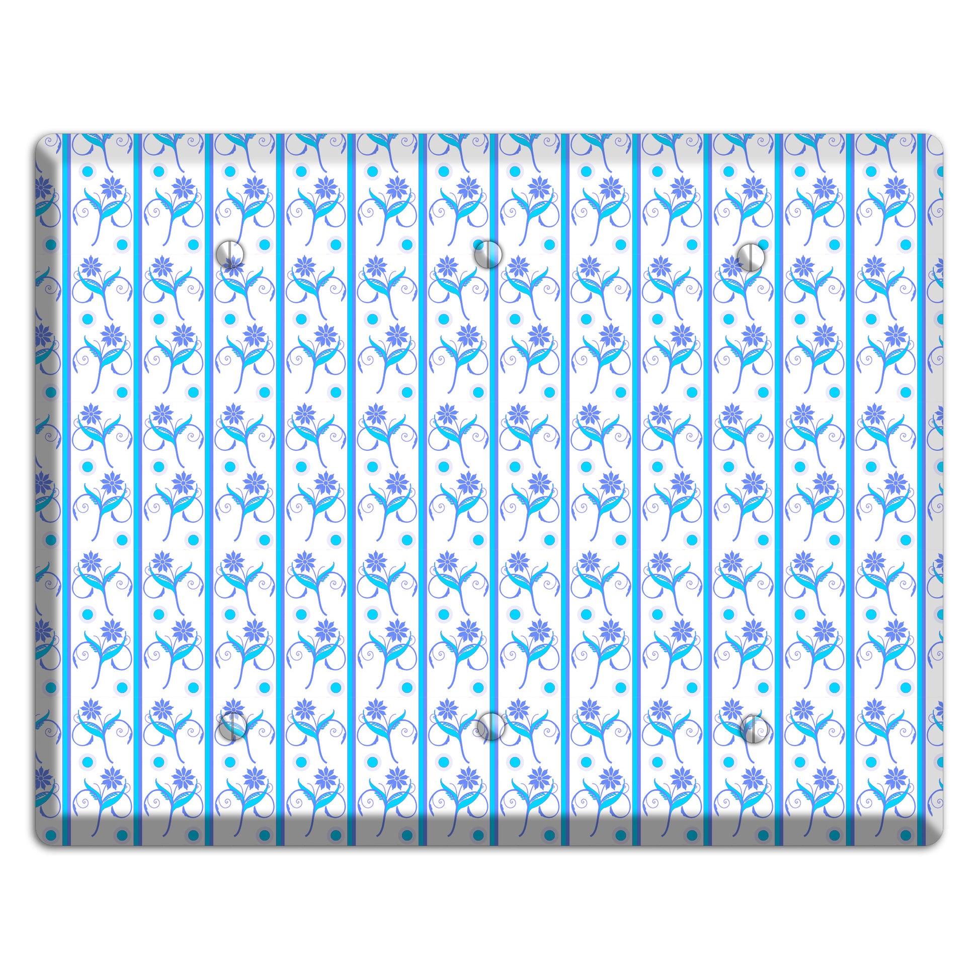 Blue Floral Pattern 3 Blank Wallplate