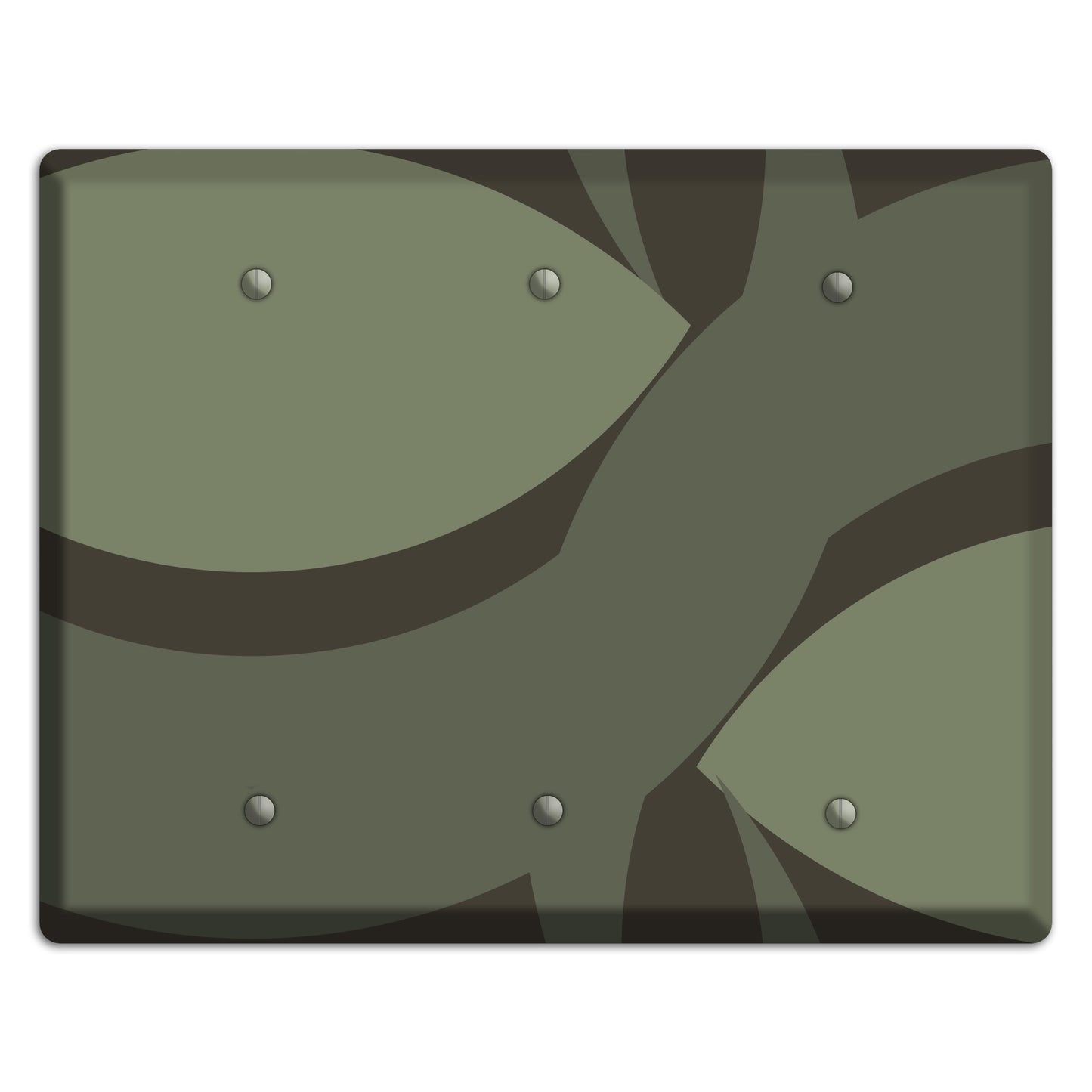 Olive Abstract 3 Blank Wallplate