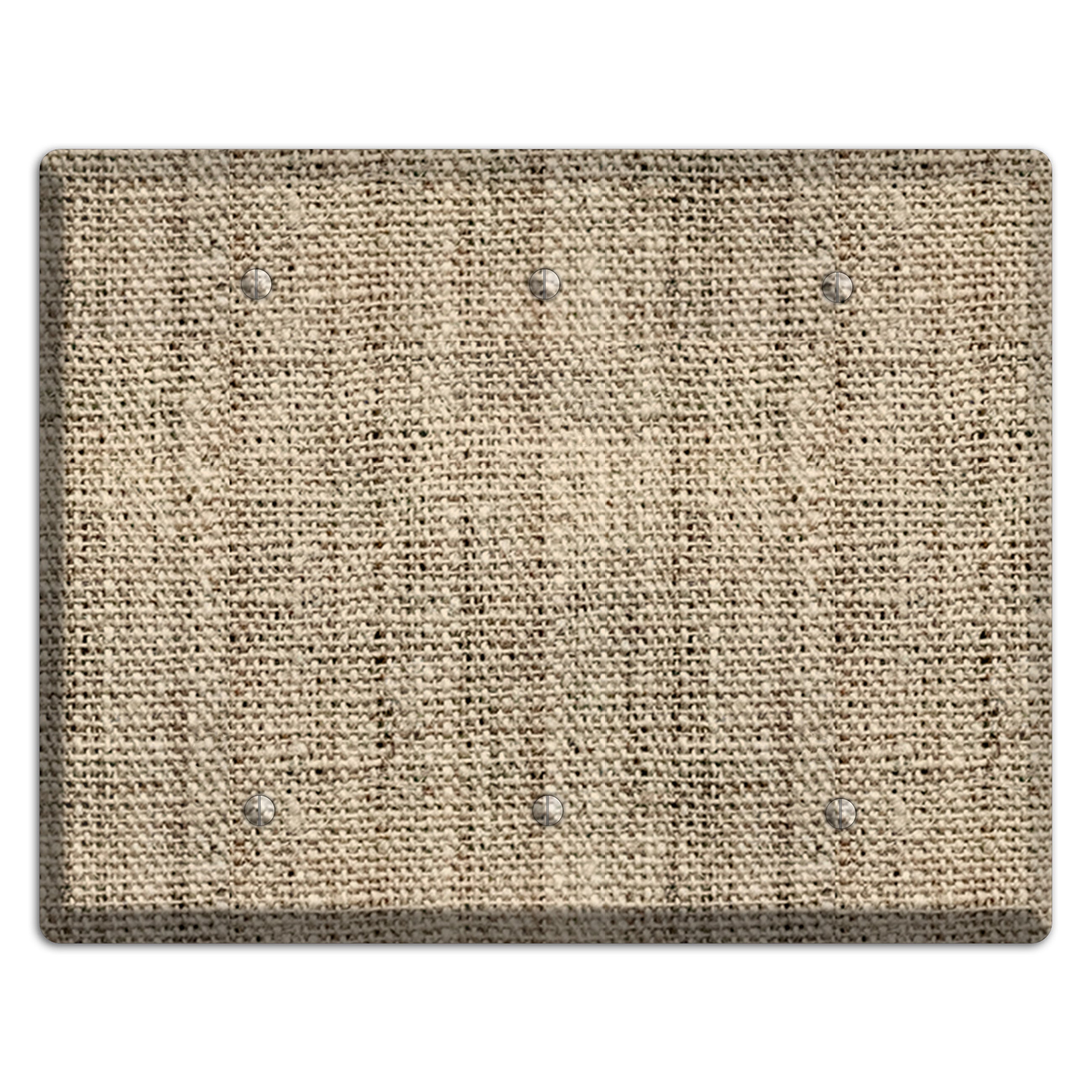 Hillary Burlap 3 Blank Wallplate
