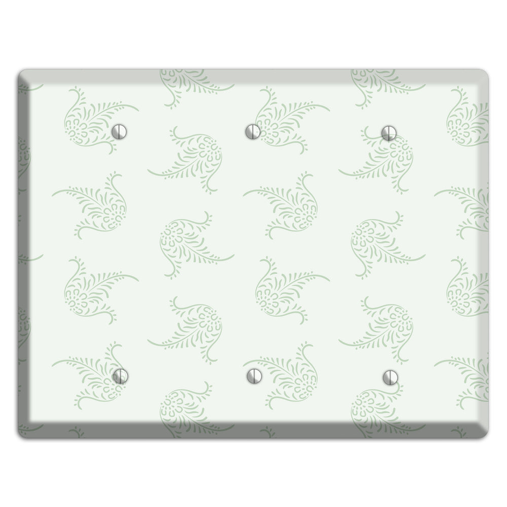 Mint Trefoil Cartouche 3 Blank Wallplate