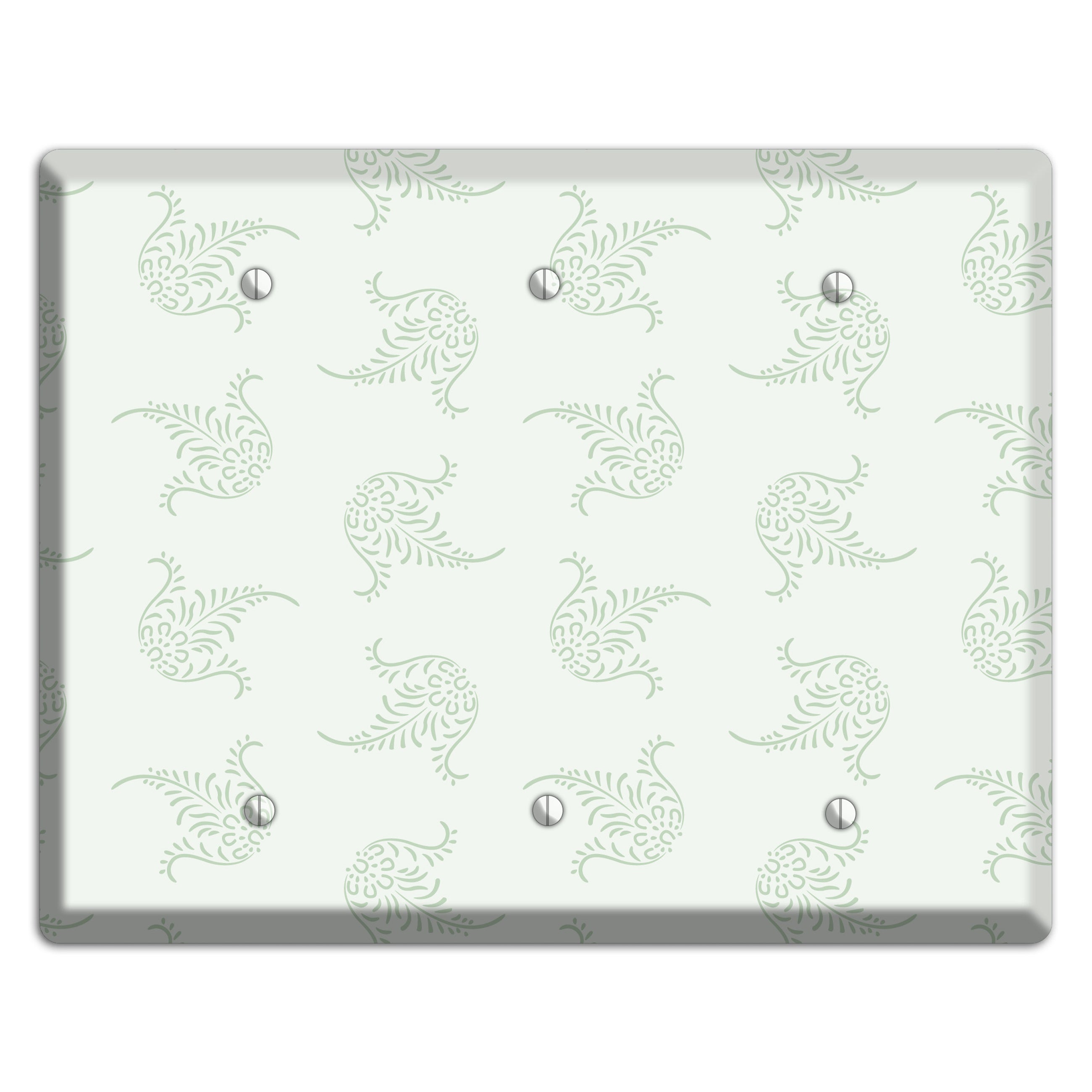 Mint Trefoil Cartouche 3 Blank Wallplate