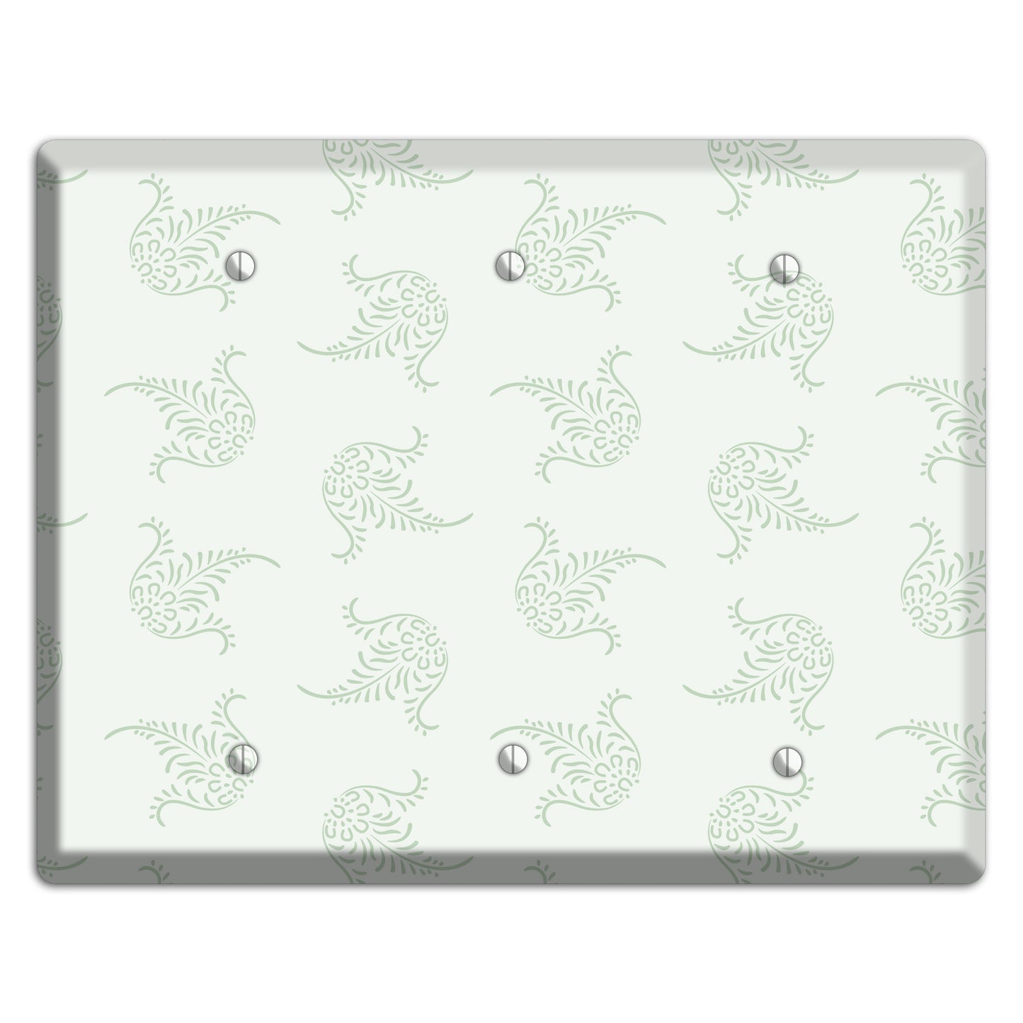 Mint Trefoil Cartouche 3 Blank Wallplate