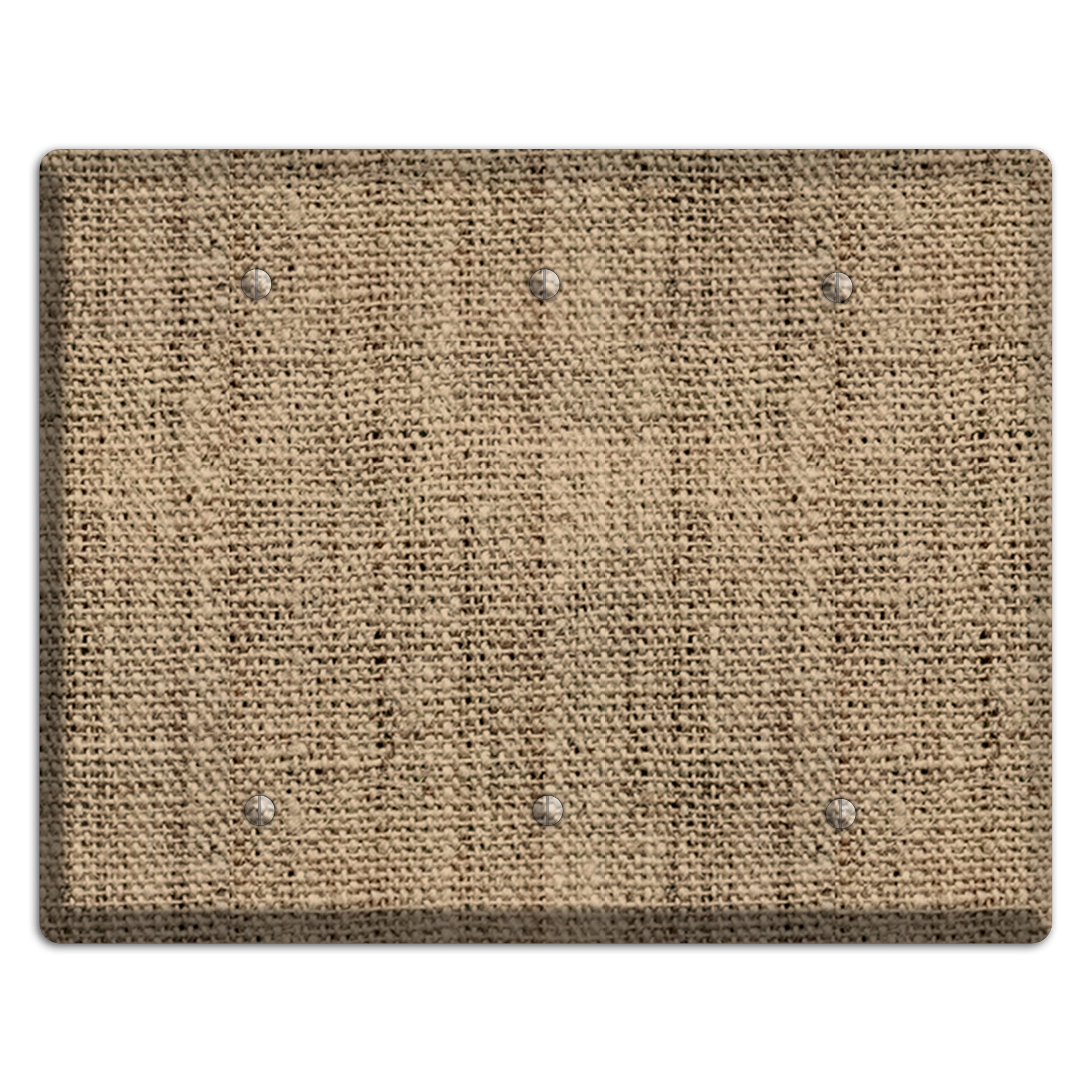 Donkey Brown Burlap 3 Blank Wallplate