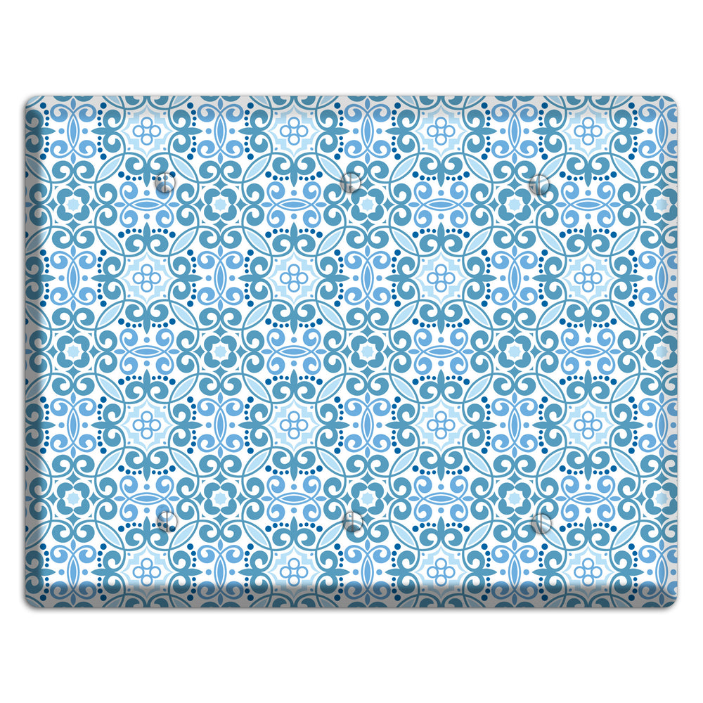 Multi Blue Foulard 3 Blank Wallplate