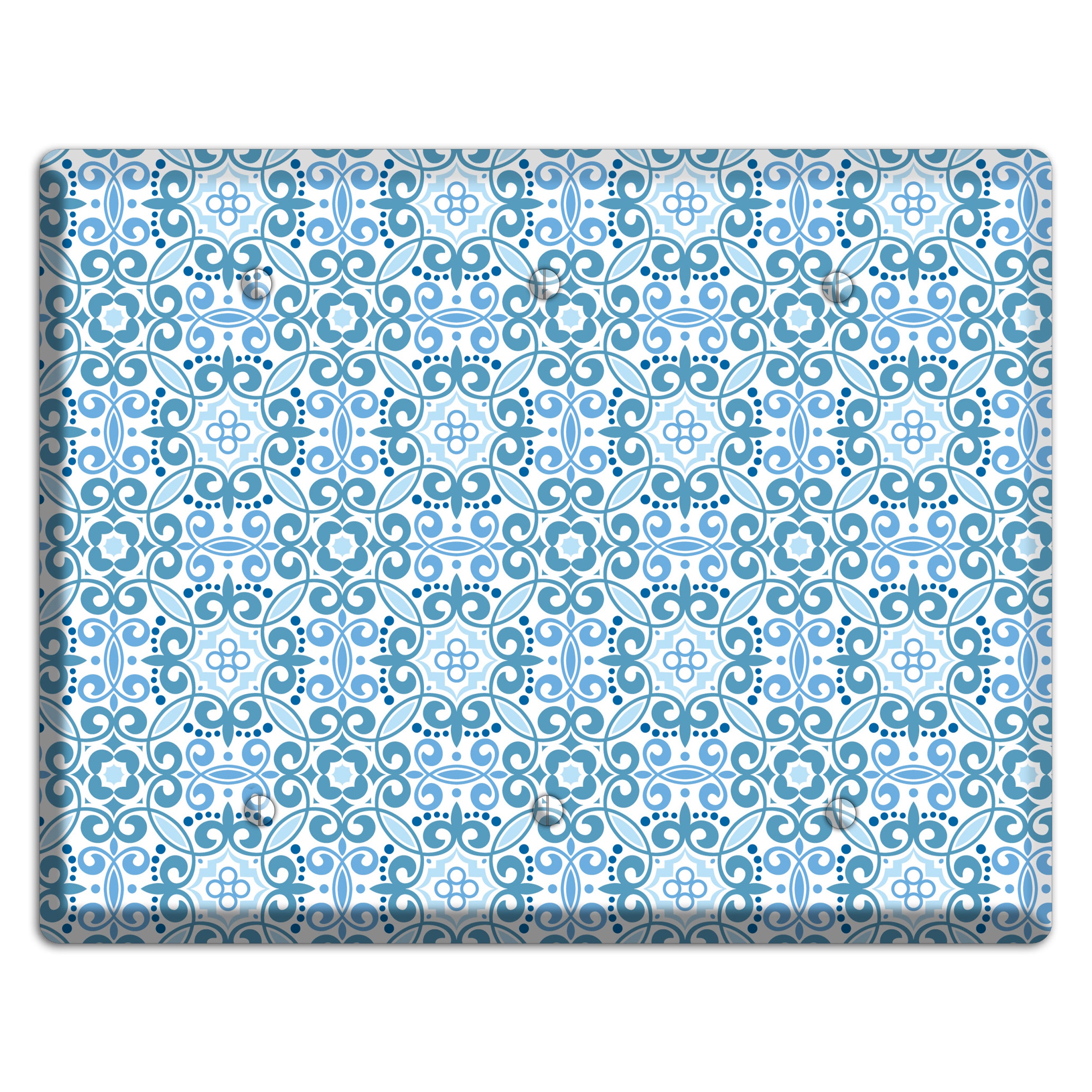 Multi Blue Foulard 3 Blank Wallplate
