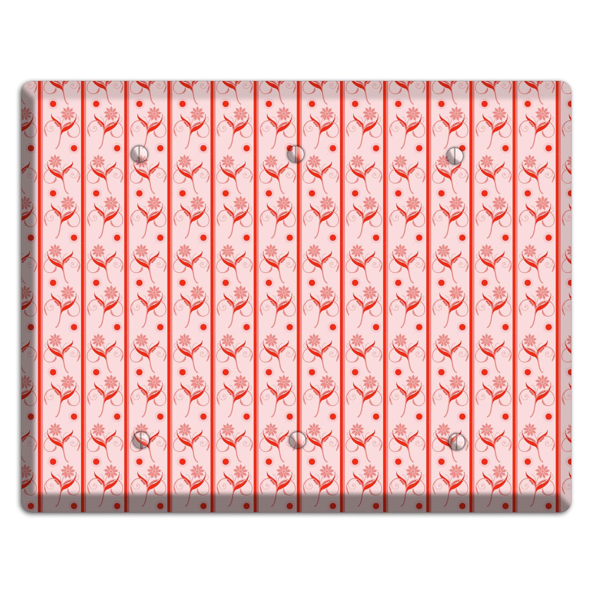 Salmon Floral Pattern 3 Blank Wallplate