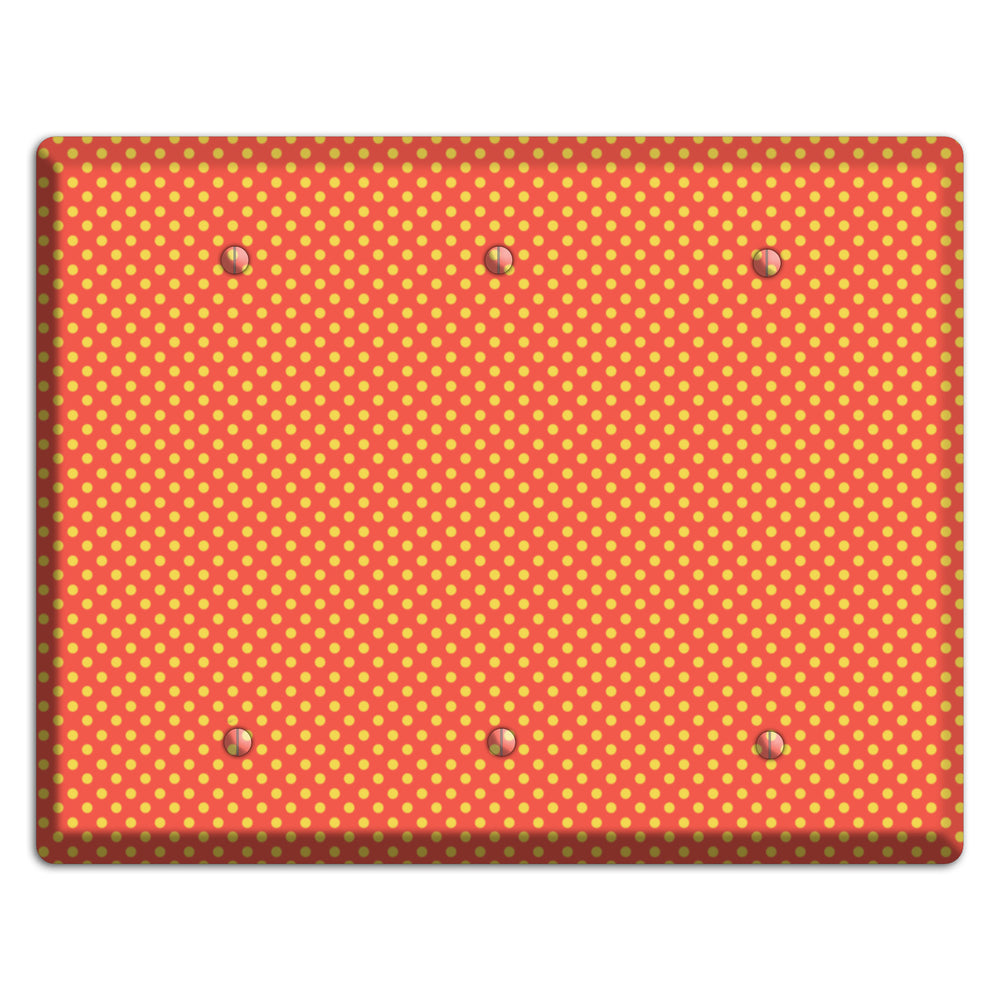 Orange Multi Tiny Polka Dots 3 Blank Wallplate