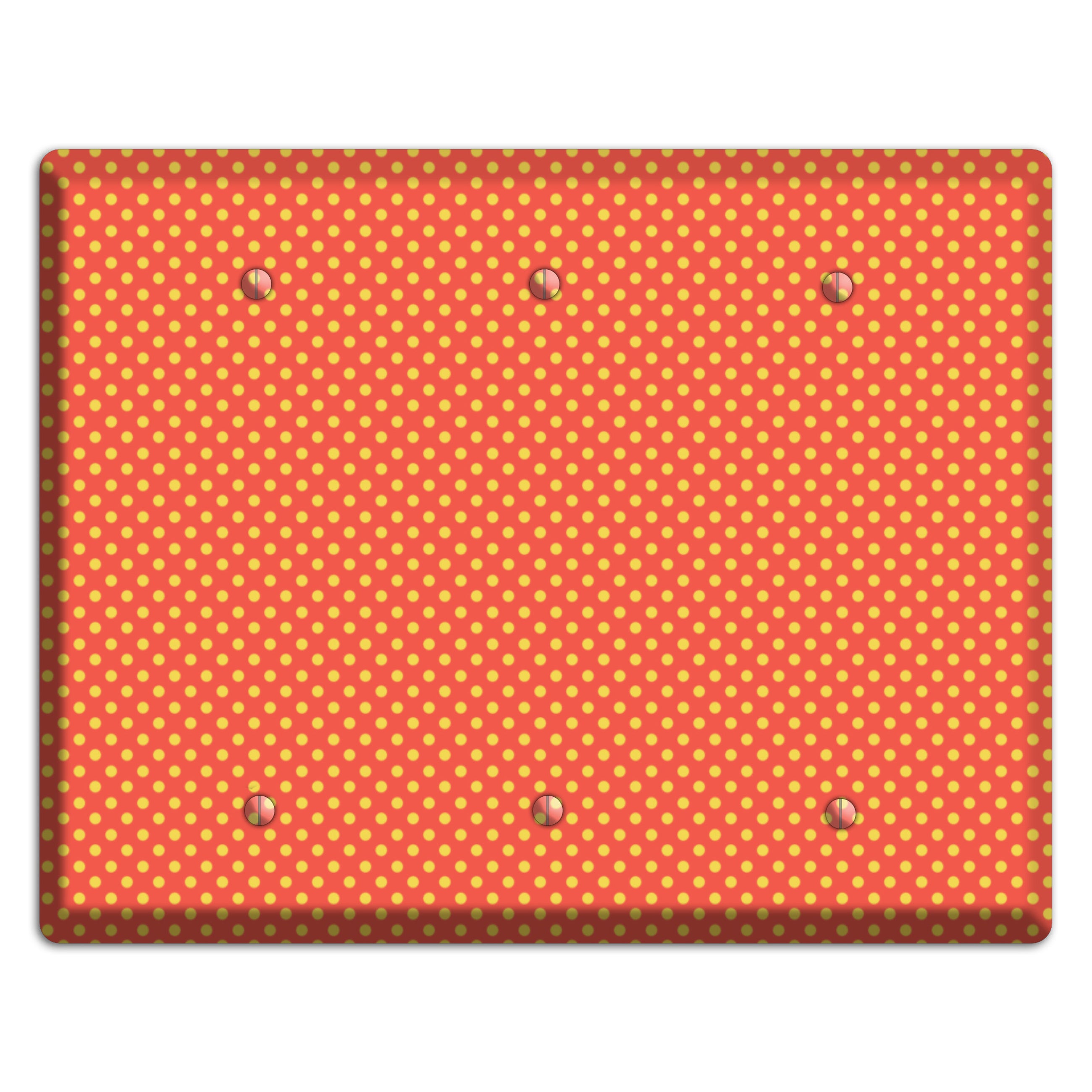 Orange Multi Tiny Polka Dots 3 Blank Wallplate