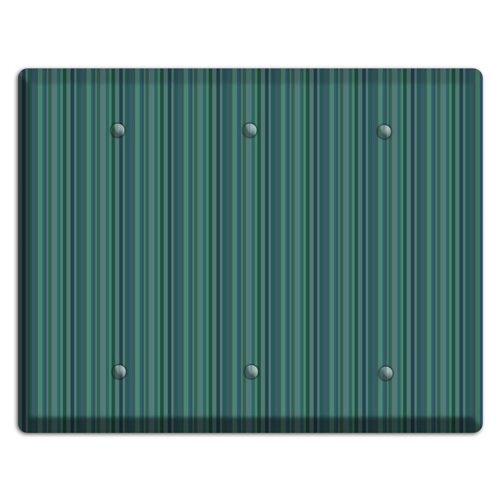 Multi Jade Vertical Stripes 3 Blank Wallplate