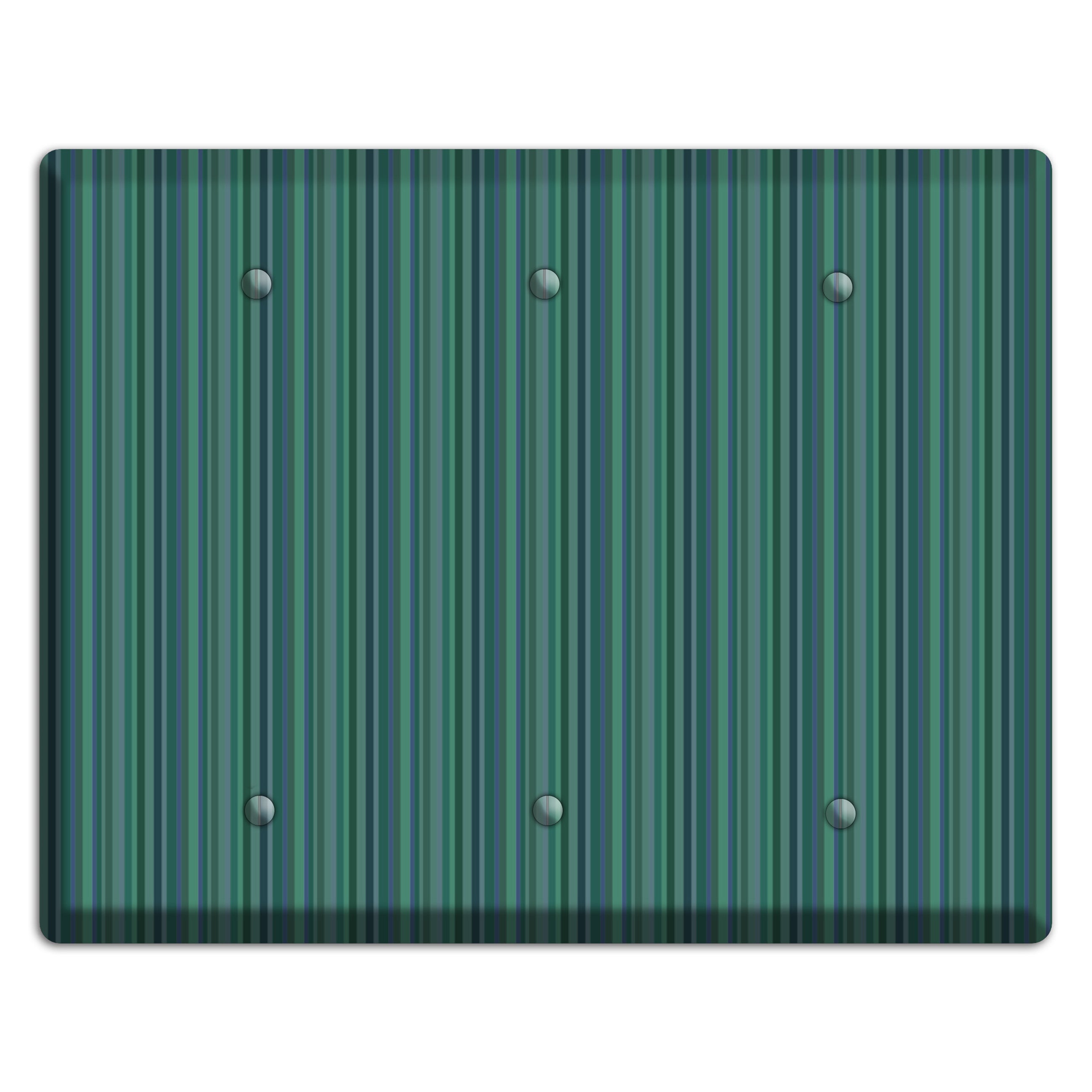 Multi Jade Vertical Stripes 3 Blank Wallplate