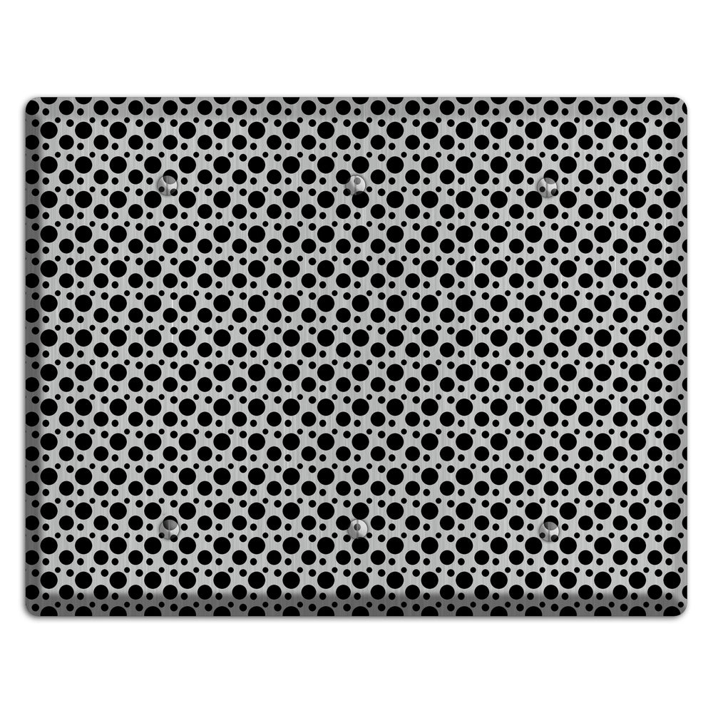 Small and Tiny Polka Dots Stainless Steel 3 Blank Wallplate