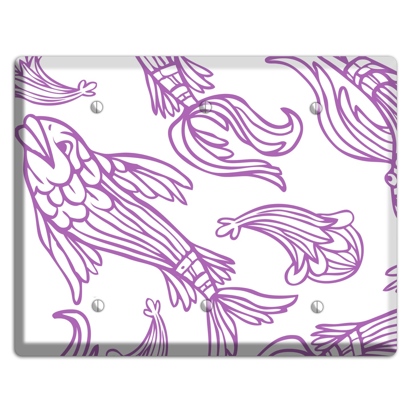 Purple and White Koi 3 Blank Wallplate