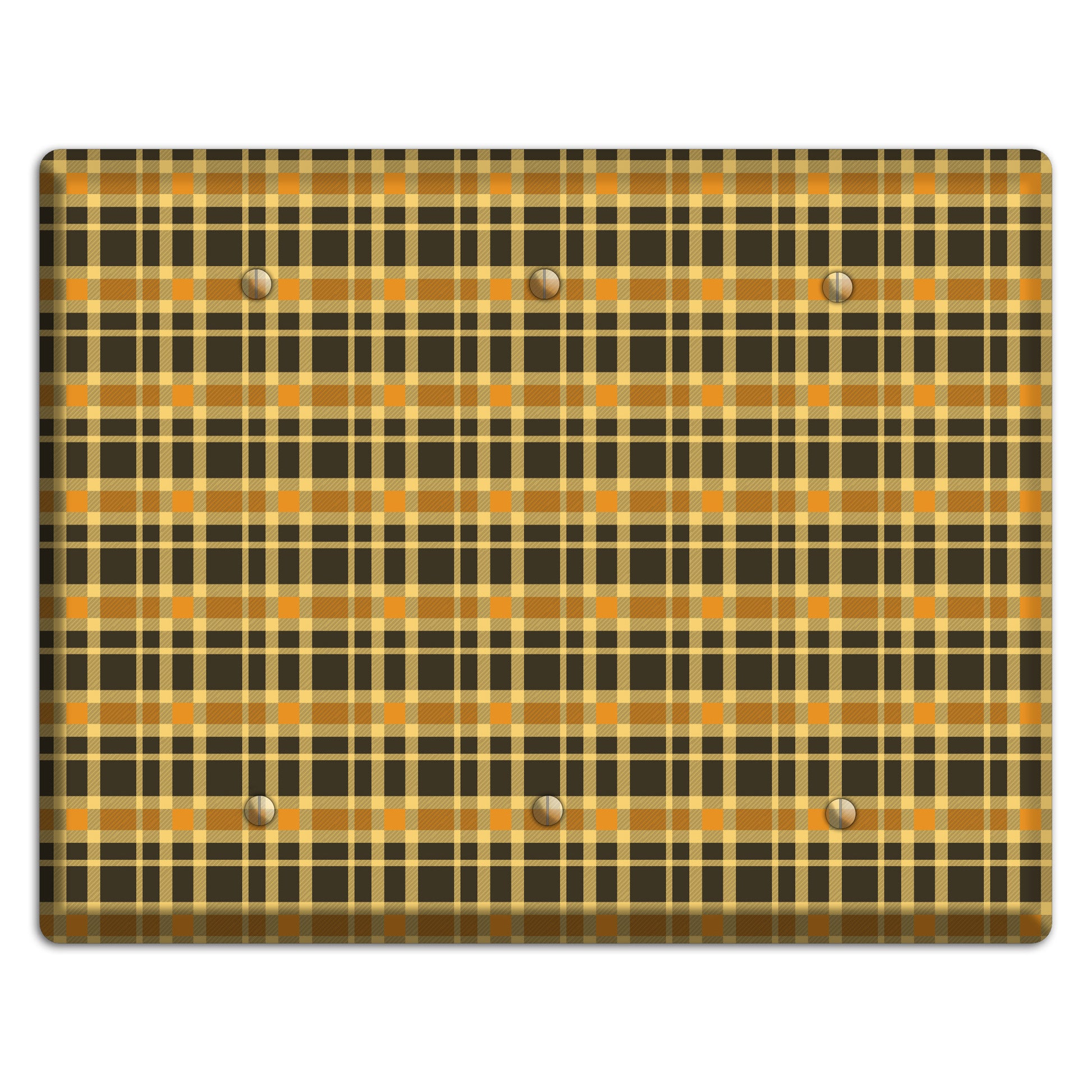Mustard and Black Plaid 3 Blank Wallplate