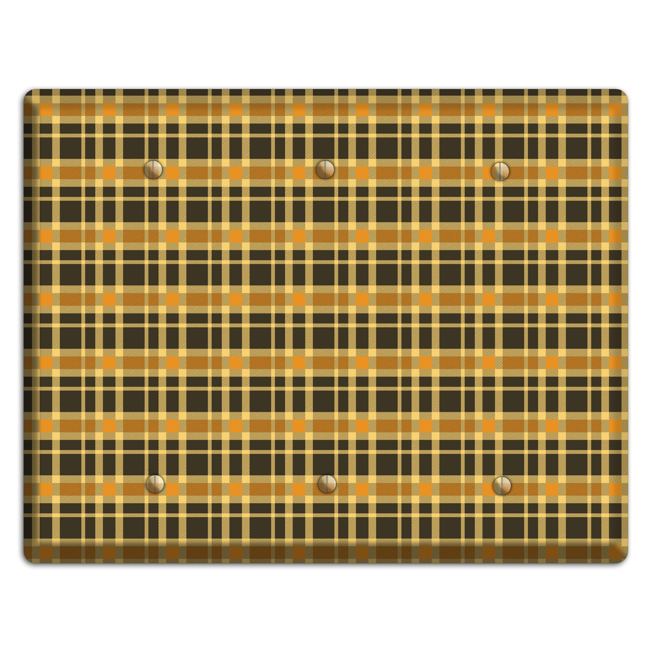 Mustard and Black Plaid 3 Blank Wallplate