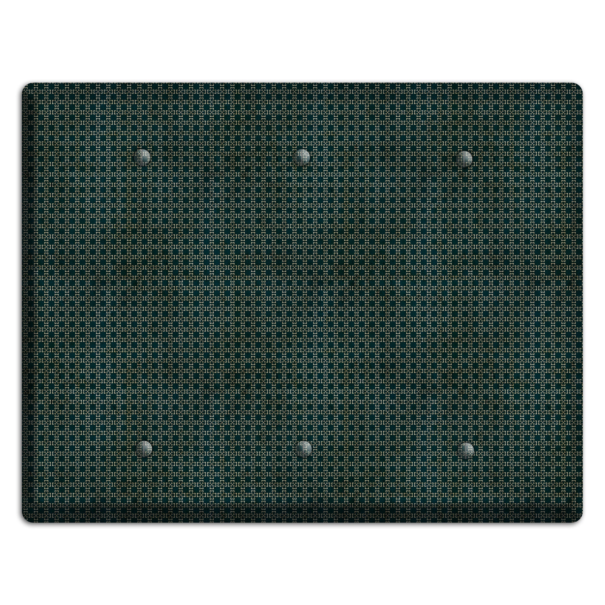 Dark Green Grunge Tiny Arabesque 3 Blank Wallplate