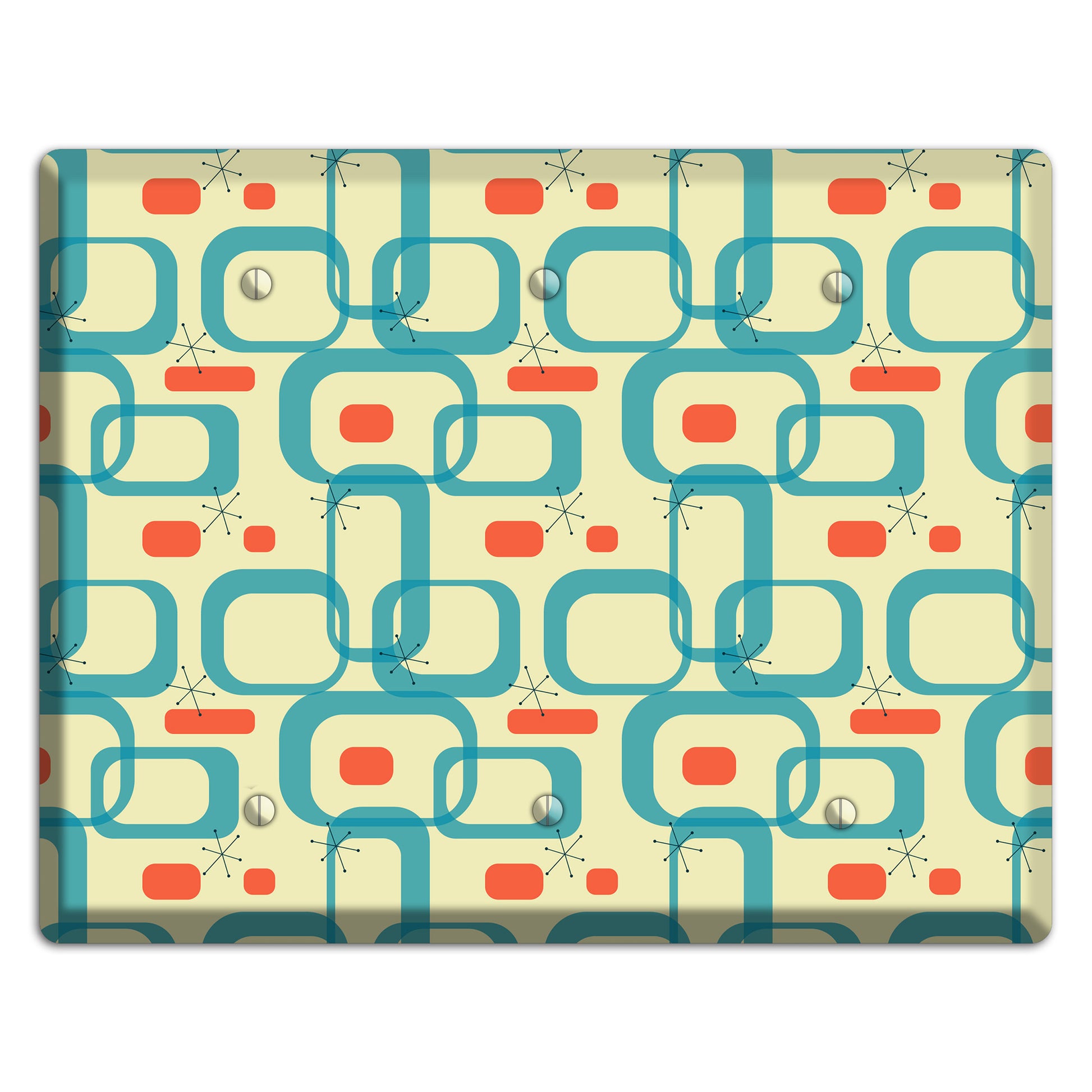 Blue and Yellow Oval 3 Blank Wallplate