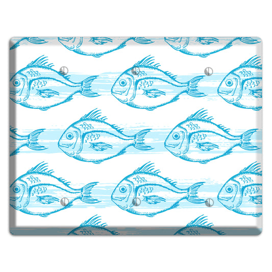 Blue Fish 3 Blank Wallplate