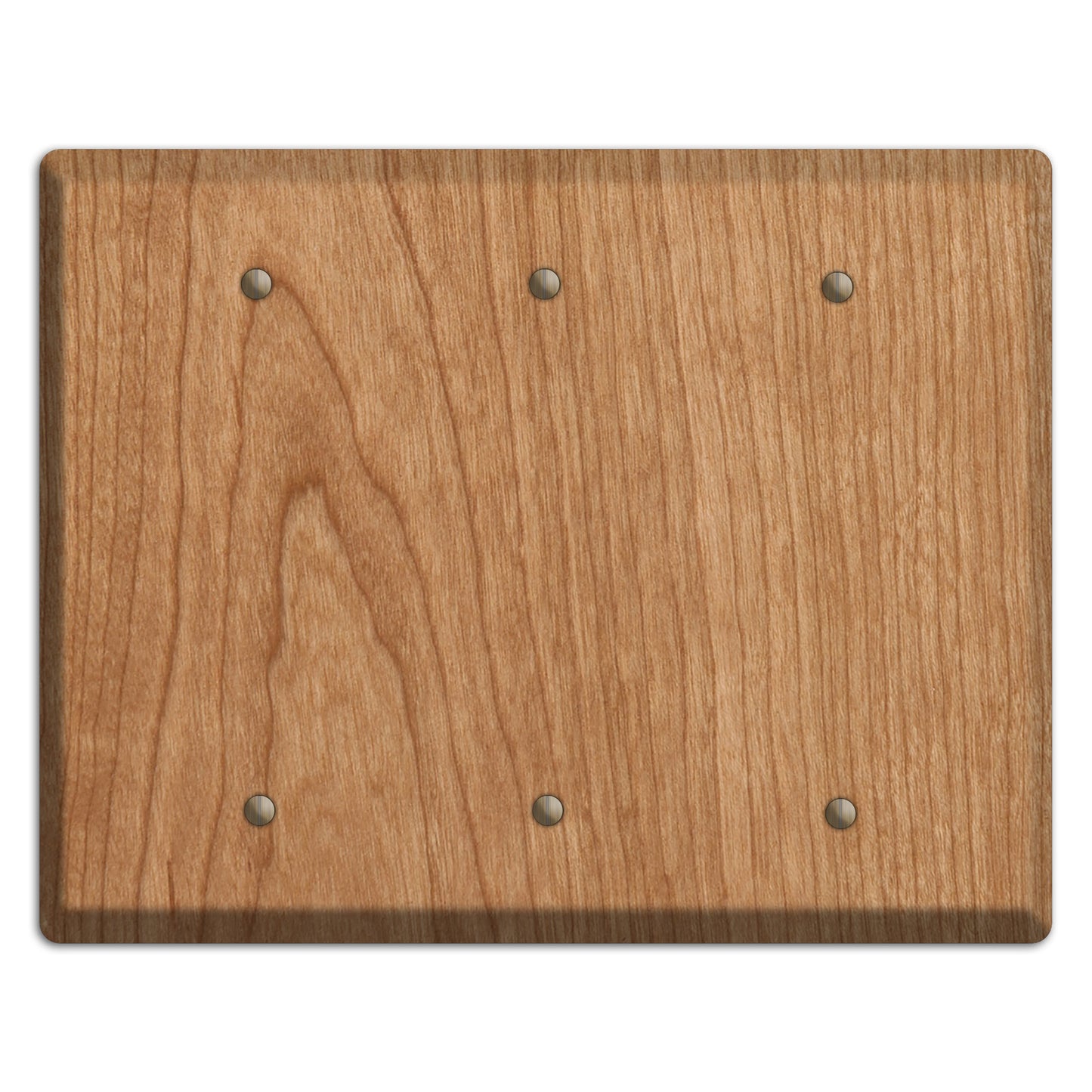 Unfinished Cherry Wood Triple Blank Cover Plate