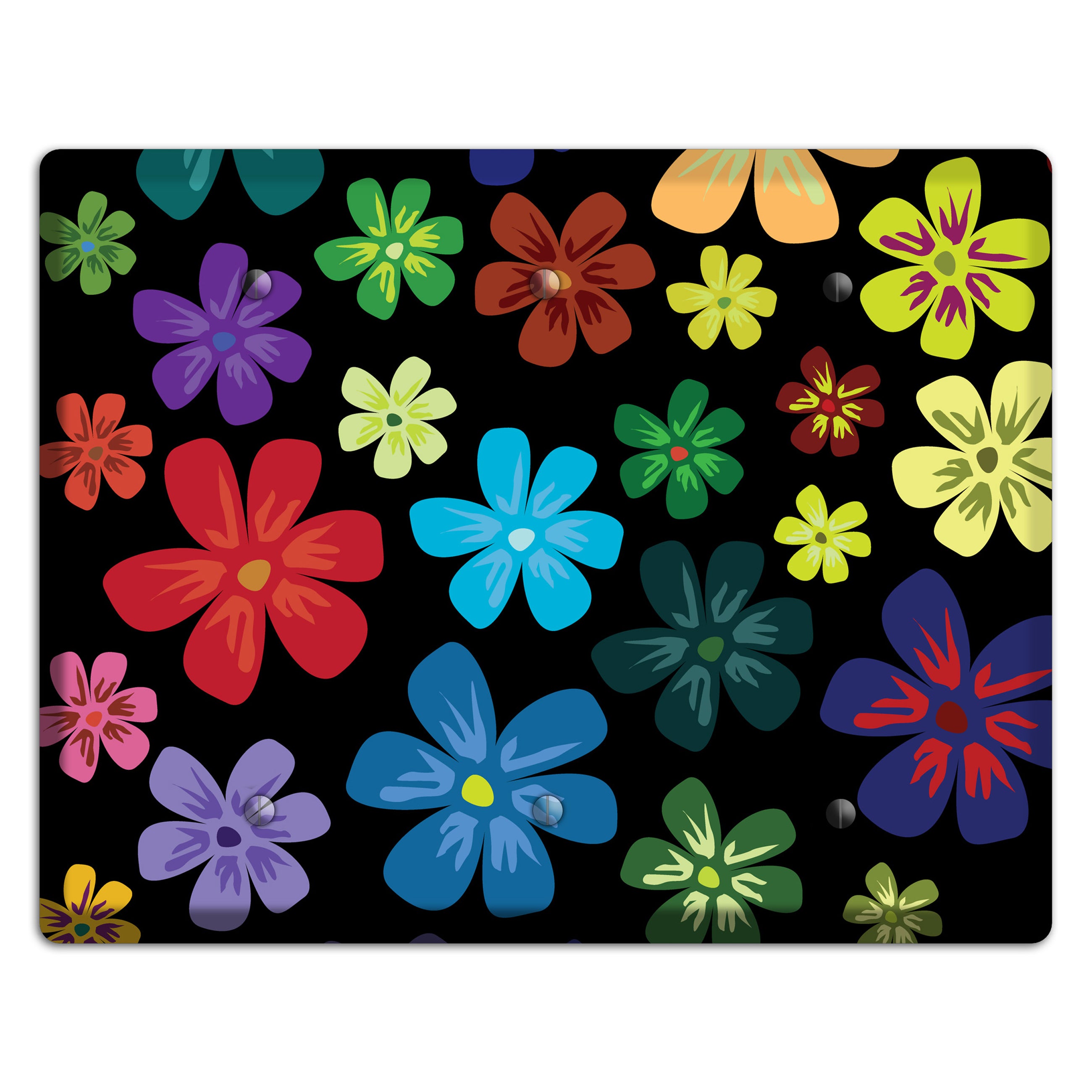 Green Flowers 3 Blank Wallplate
