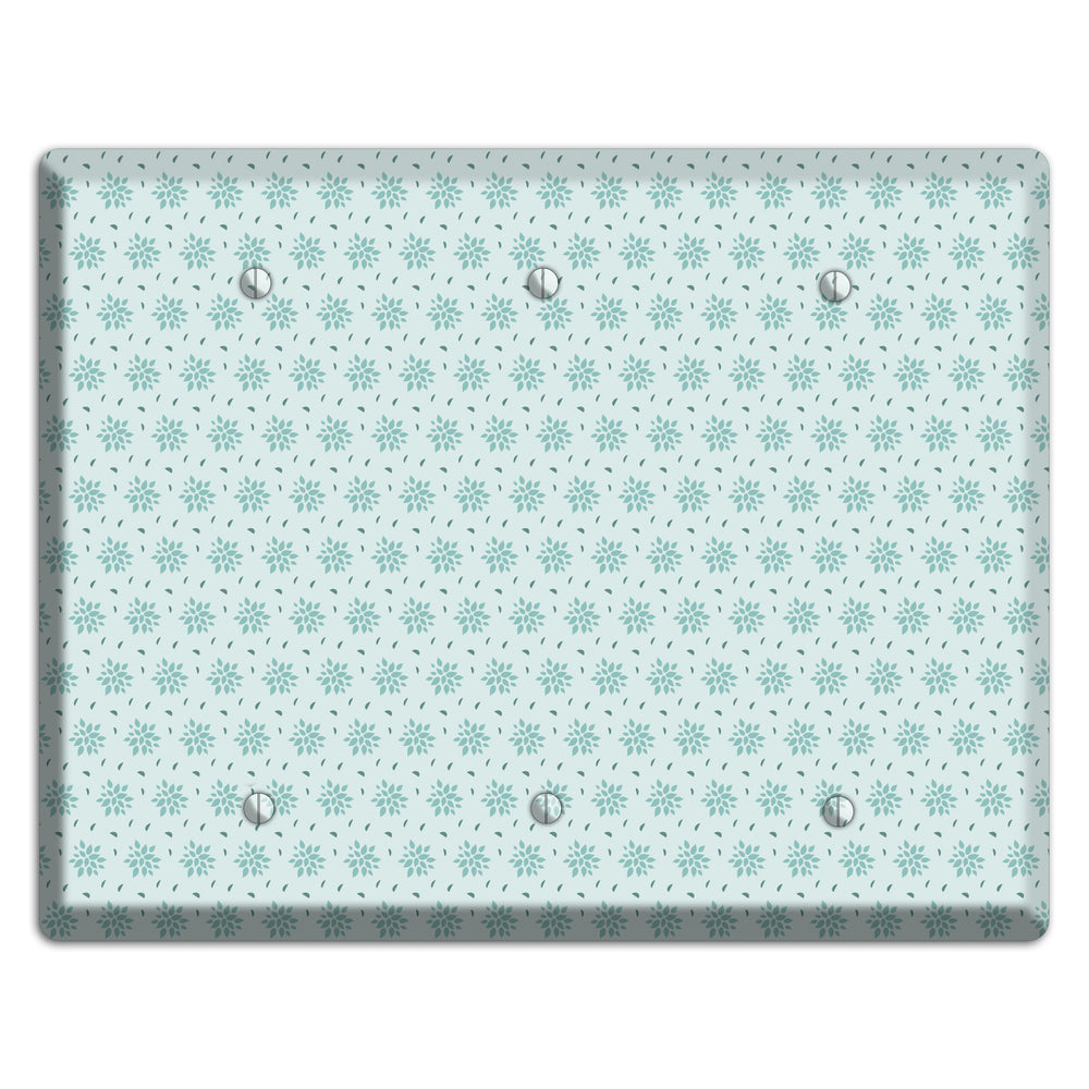 Soft Blue Calico 3 Blank Wallplate