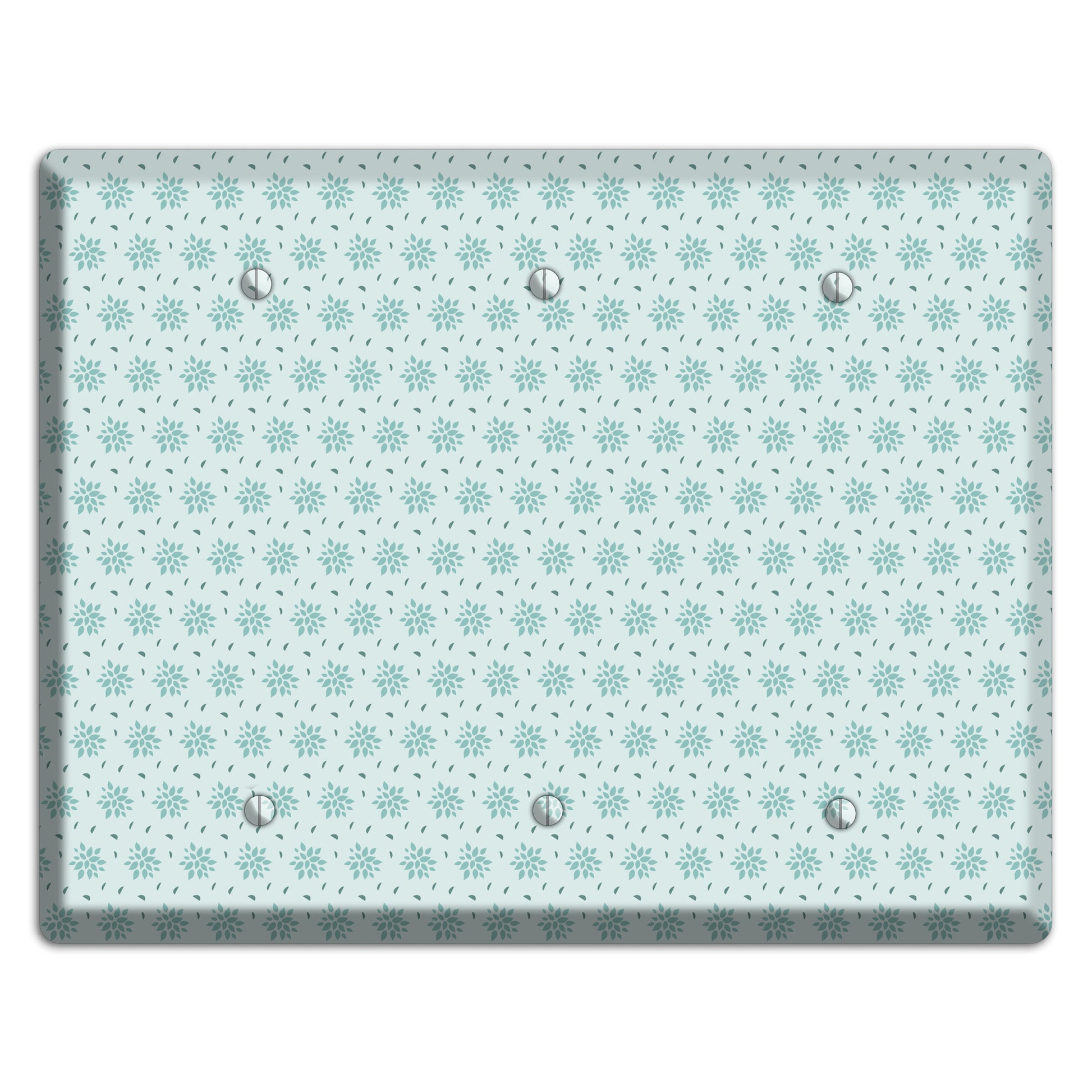 Soft Blue Calico 3 Blank Wallplate