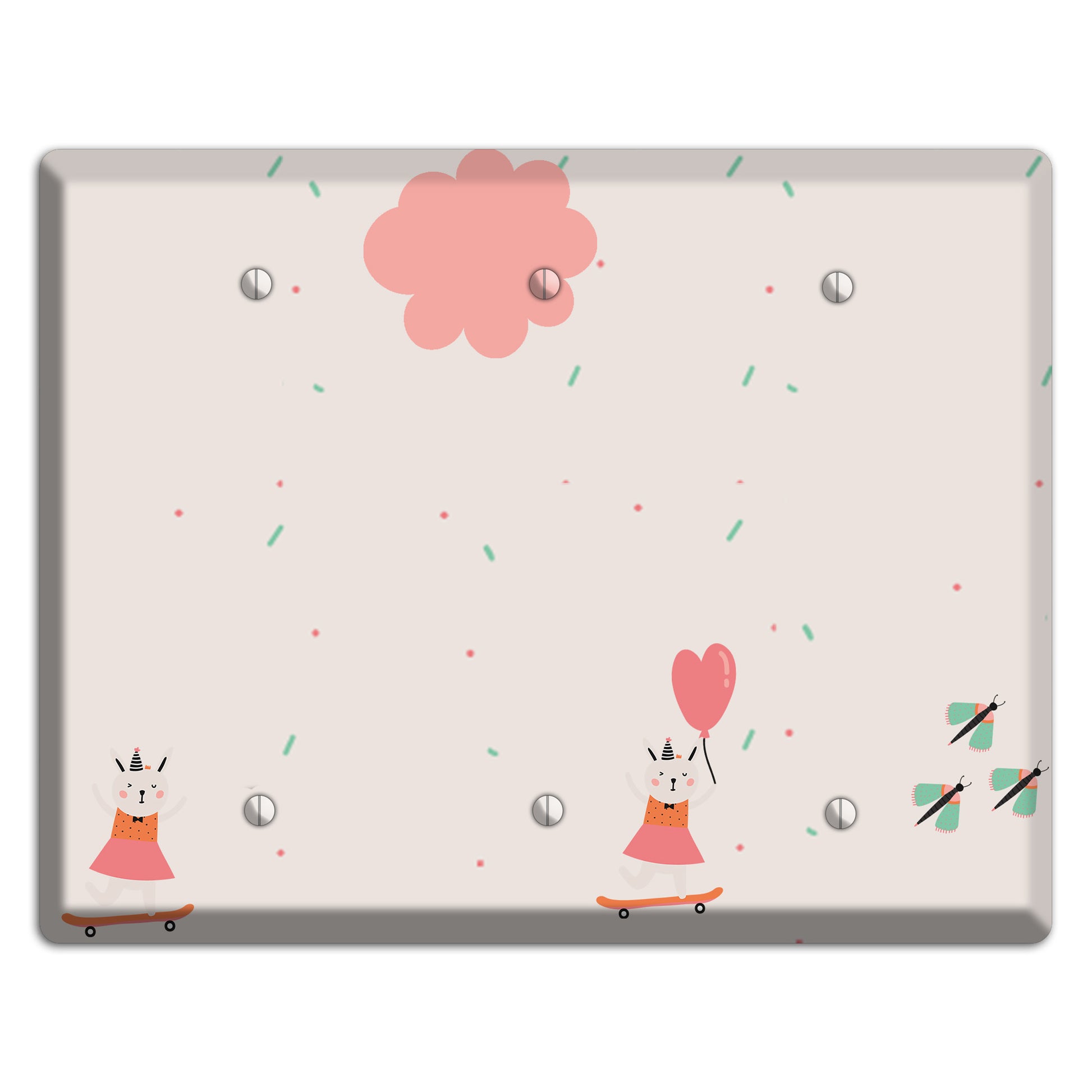 Skateboard Kitty 3 Blank Wallplate