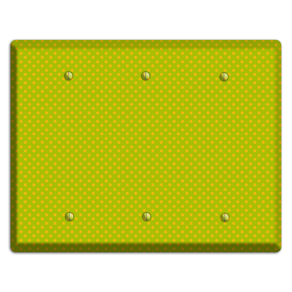 Multi Lime Tiny Polka Dots 3 Blank Wallplate