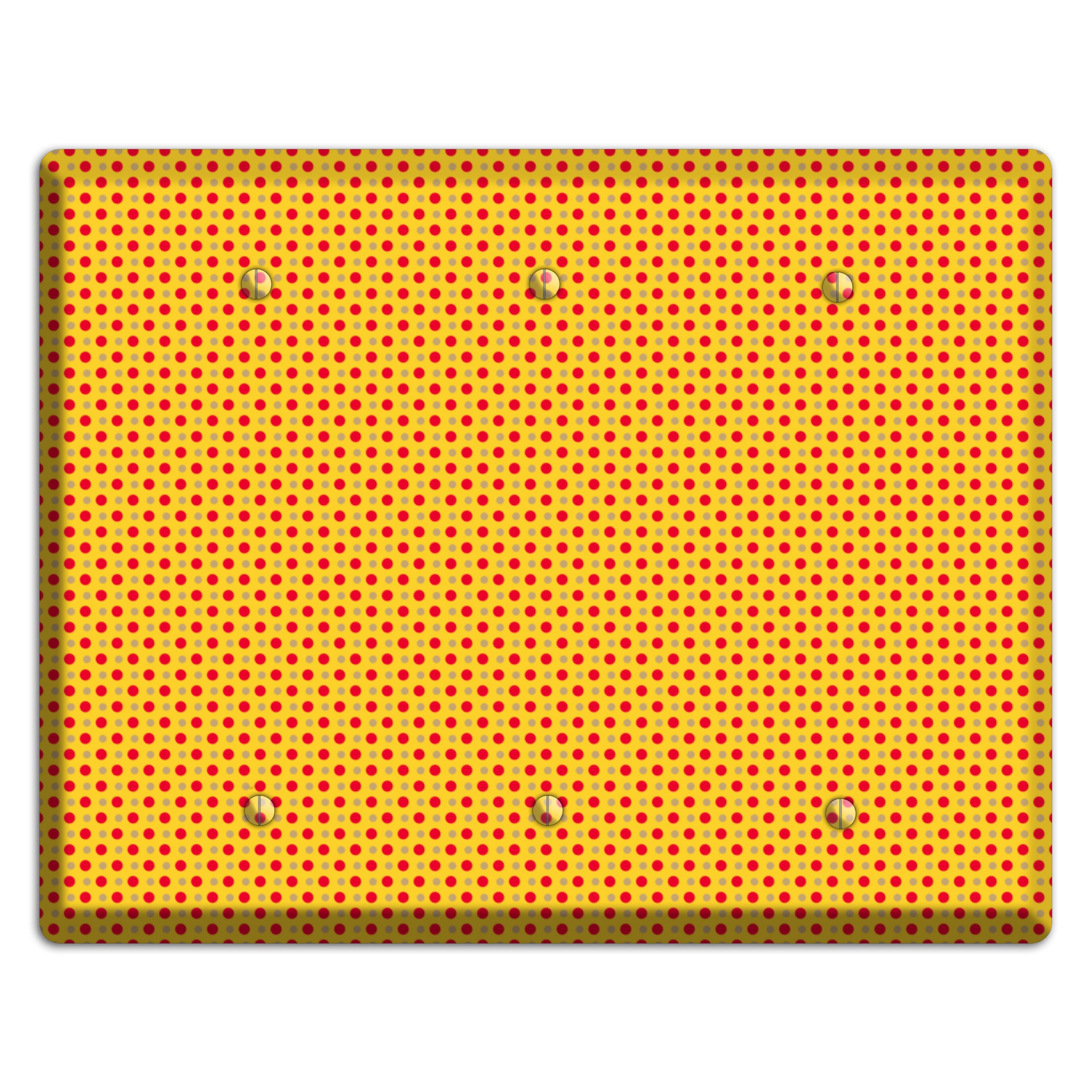 Orange with Maroon Tiny Polka Dots 3 Blank Wallplate