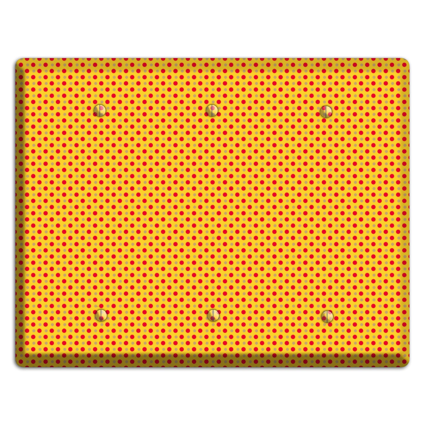 Orange with Maroon Tiny Polka Dots 3 Blank Wallplate