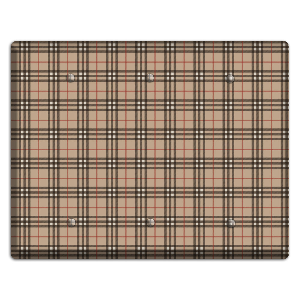 London Plaid 3 Blank Wallplate