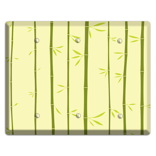 Yellow and Green Bamboo 3 Blank Wallplate