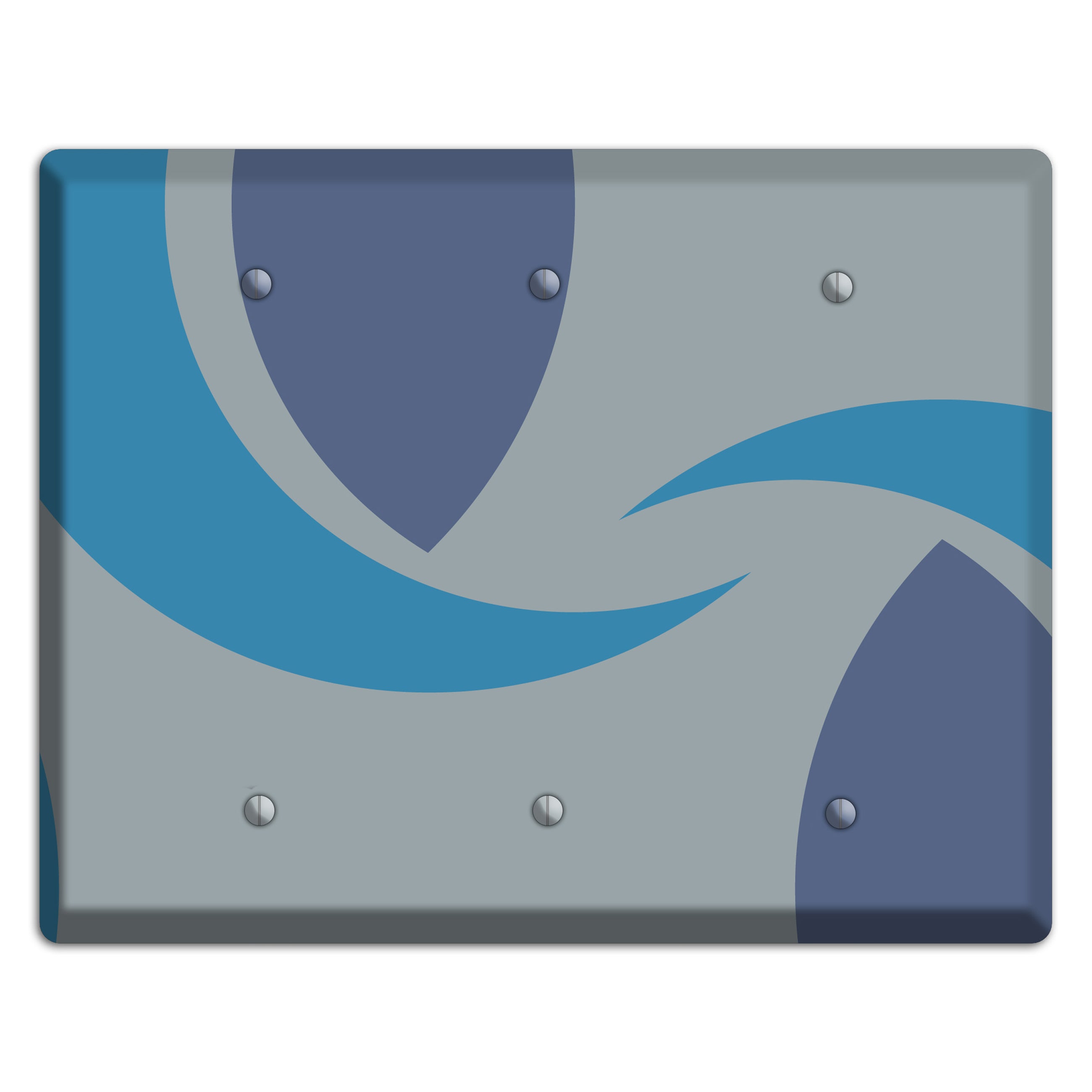 Grey and Blue Abstract 3 Blank Wallplate