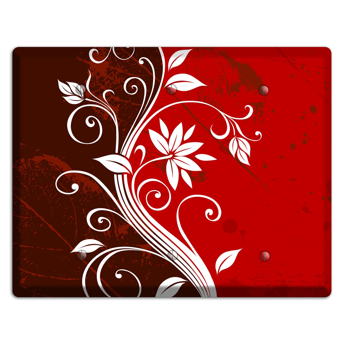 Burgundy and Red Deco Floral 3 Blank Wallplate