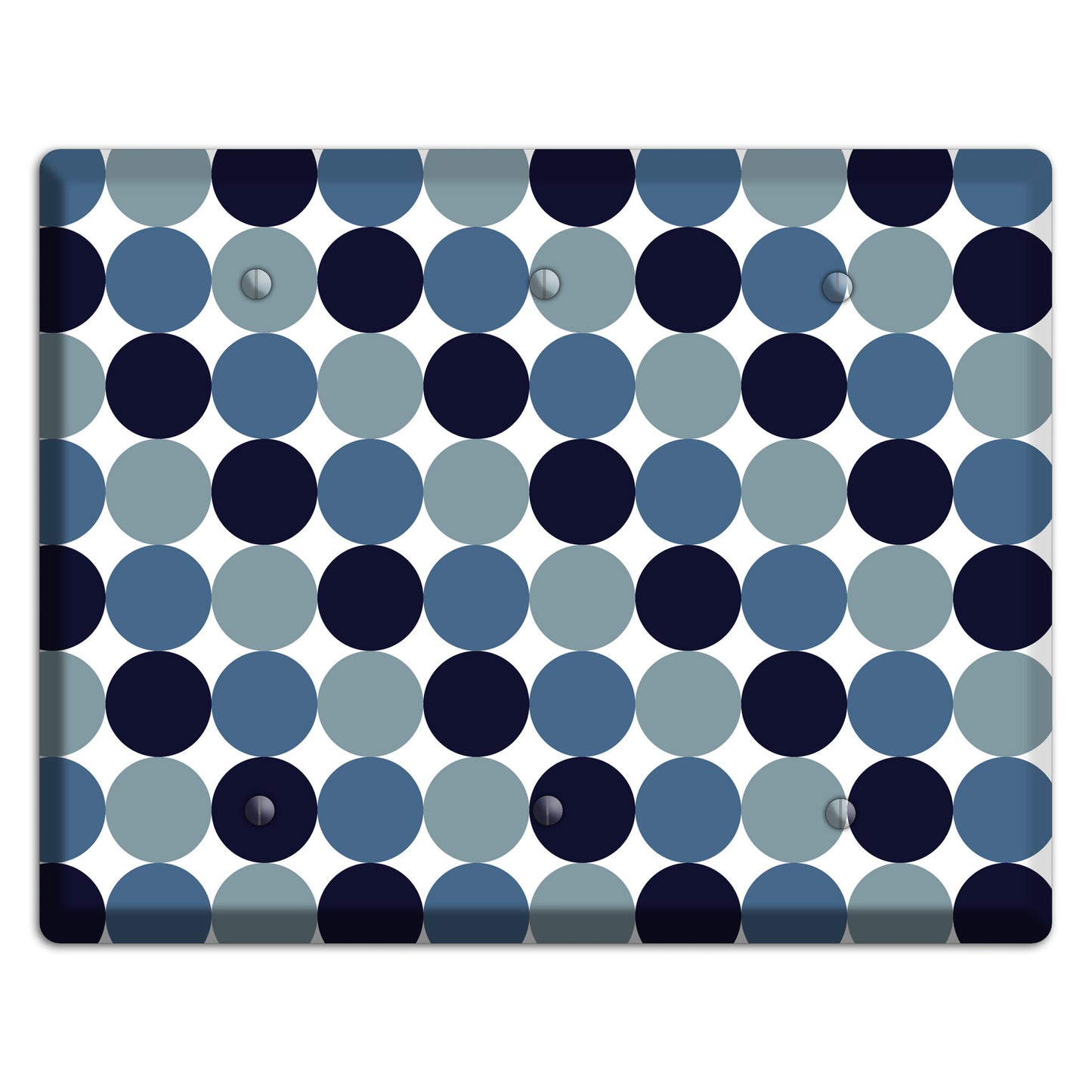 Multi Dusty Blue Tiled Dots 3 Blank Wallplate