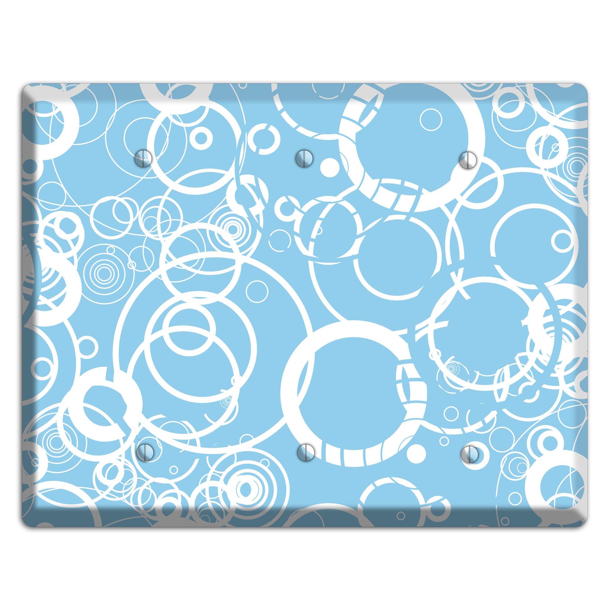 Light Blue Circles 3 Blank Wallplate