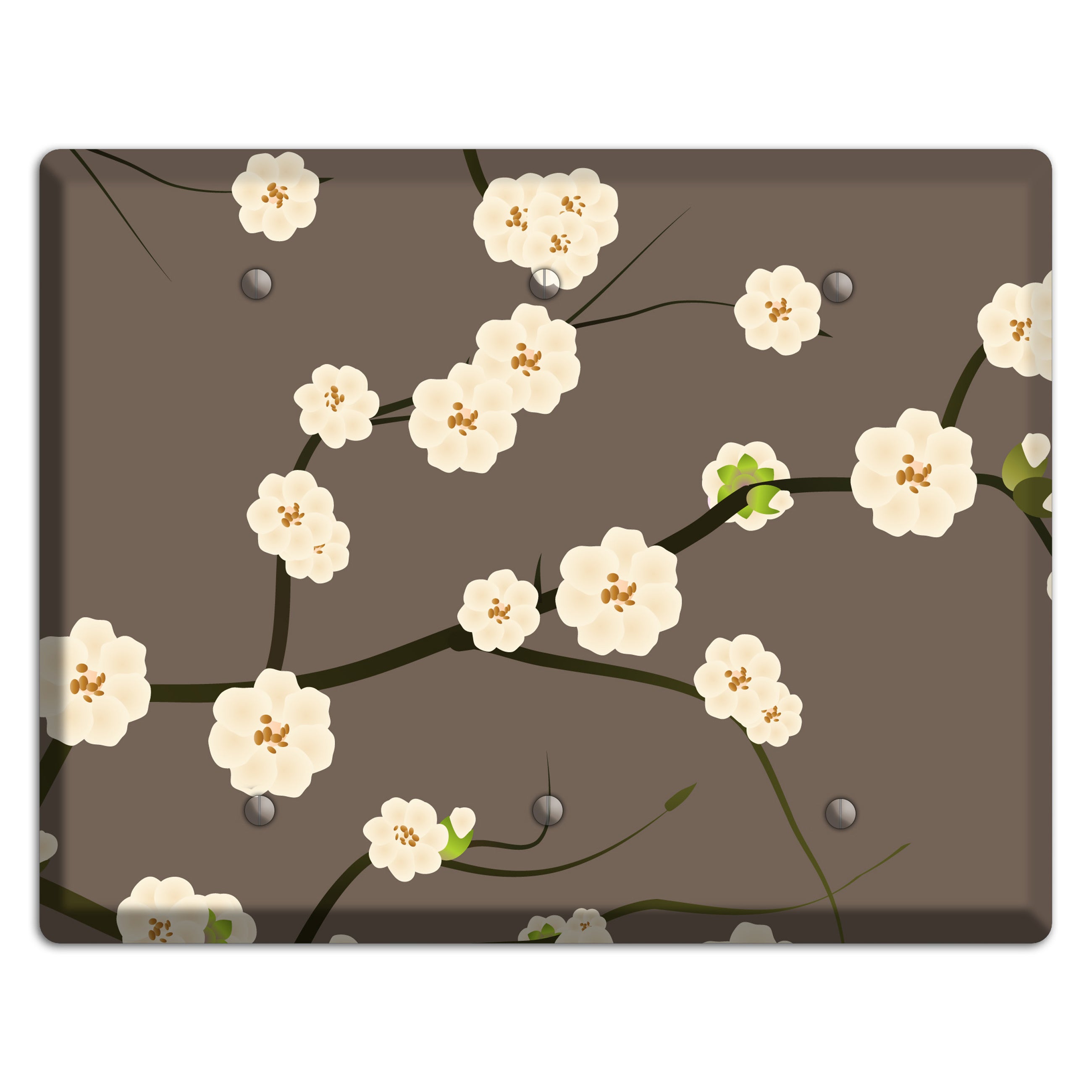 Yellow and Brown Cherry Blossoms 3 Blank Wallplate