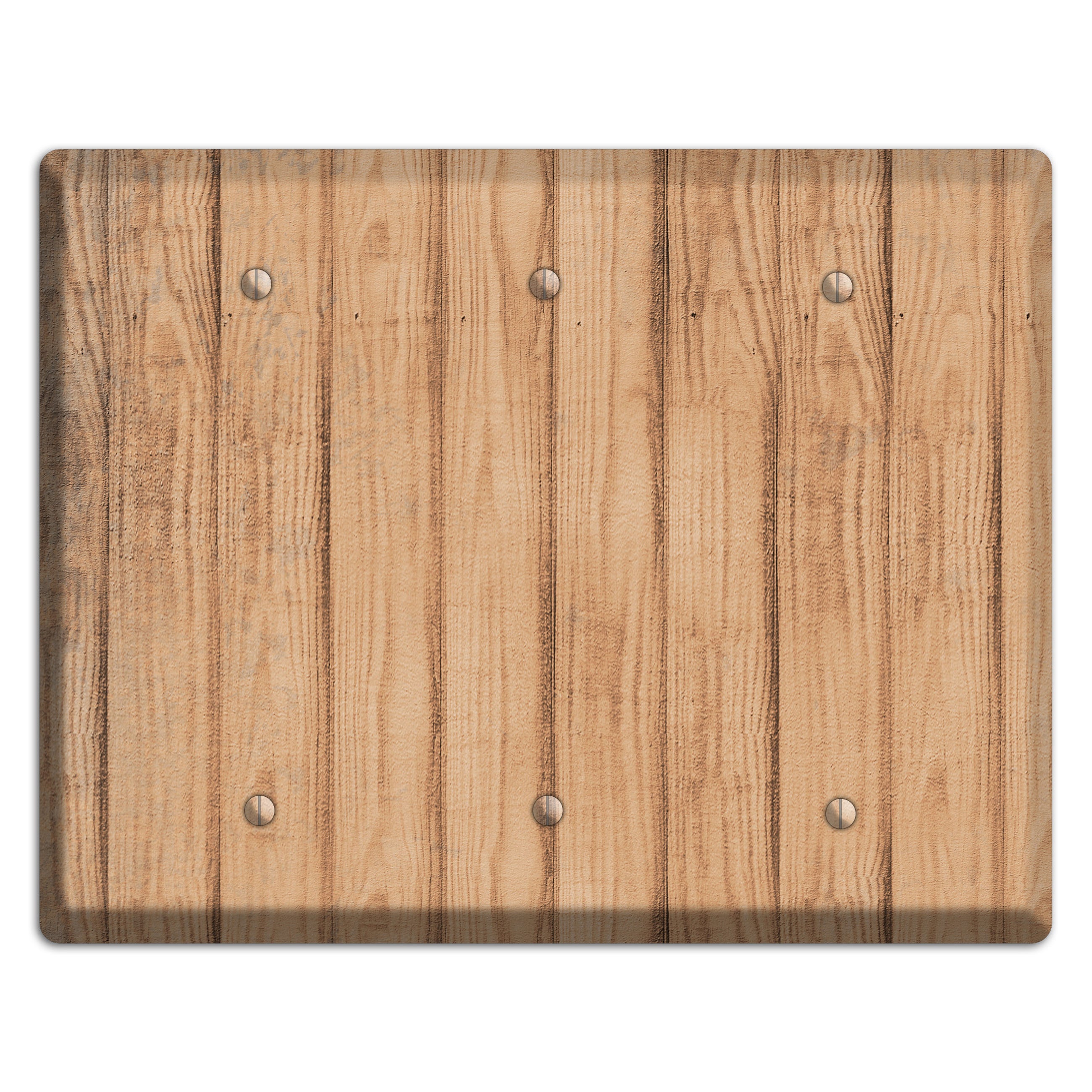Tan Weathered Wood 3 Blank Wallplate