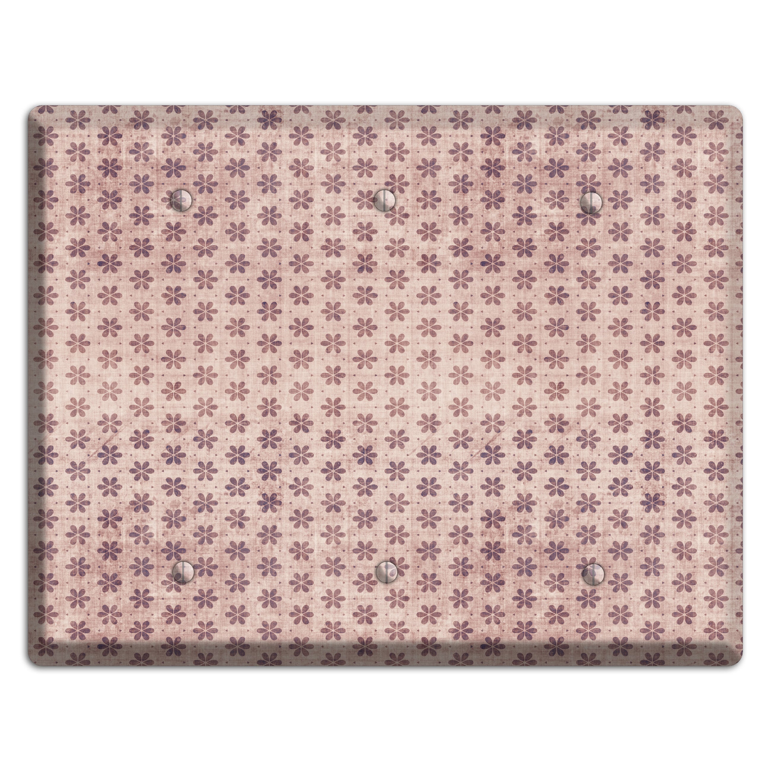 Dusty Pink Grunge Floral Contour 3 Blank Wallplate