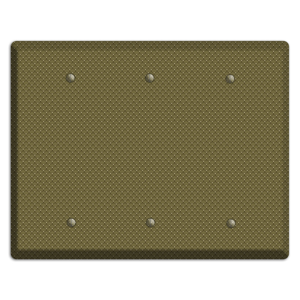 Brown Tiny Deco Scallop 3 Blank Wallplate
