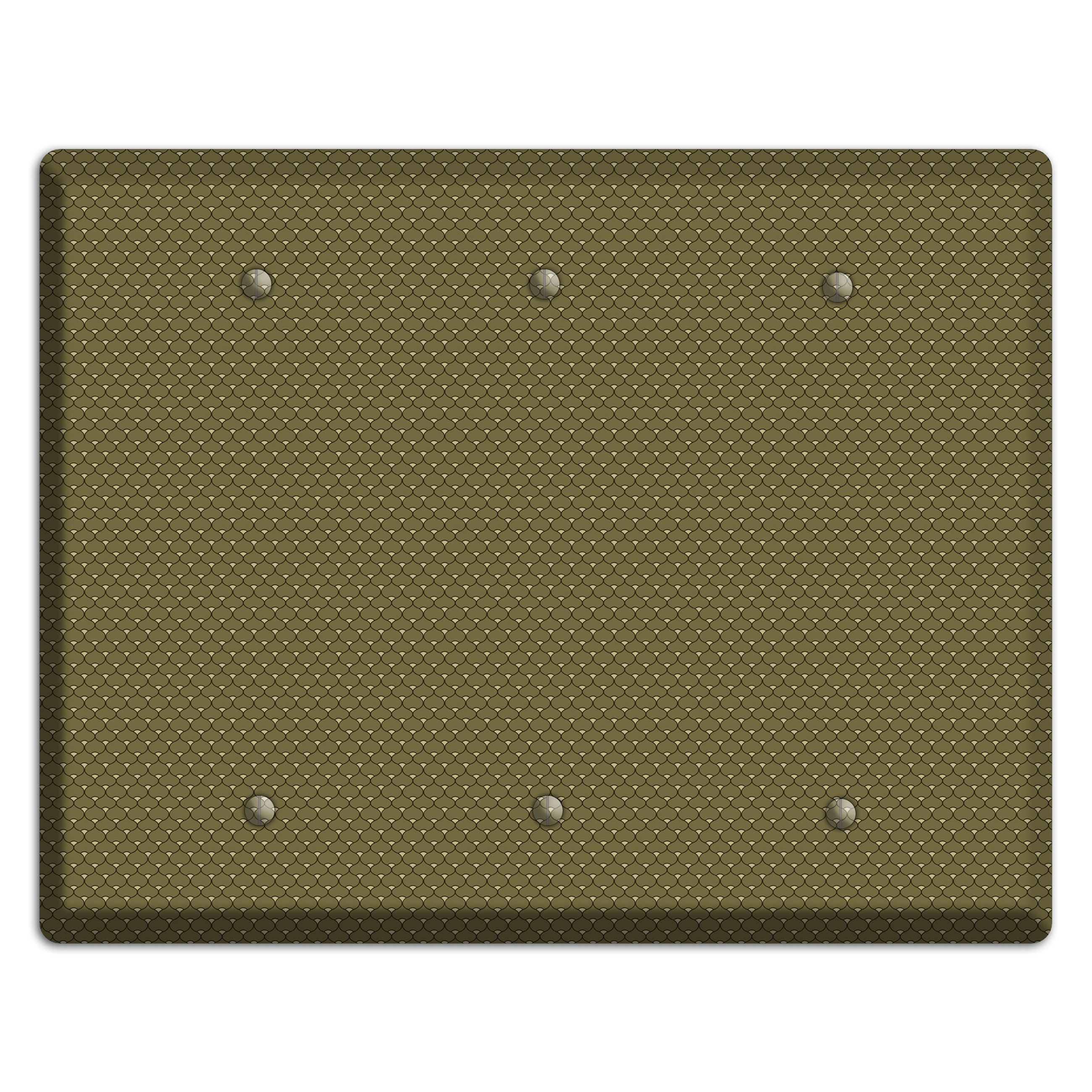 Brown Tiny Deco Scallop 3 Blank Wallplate