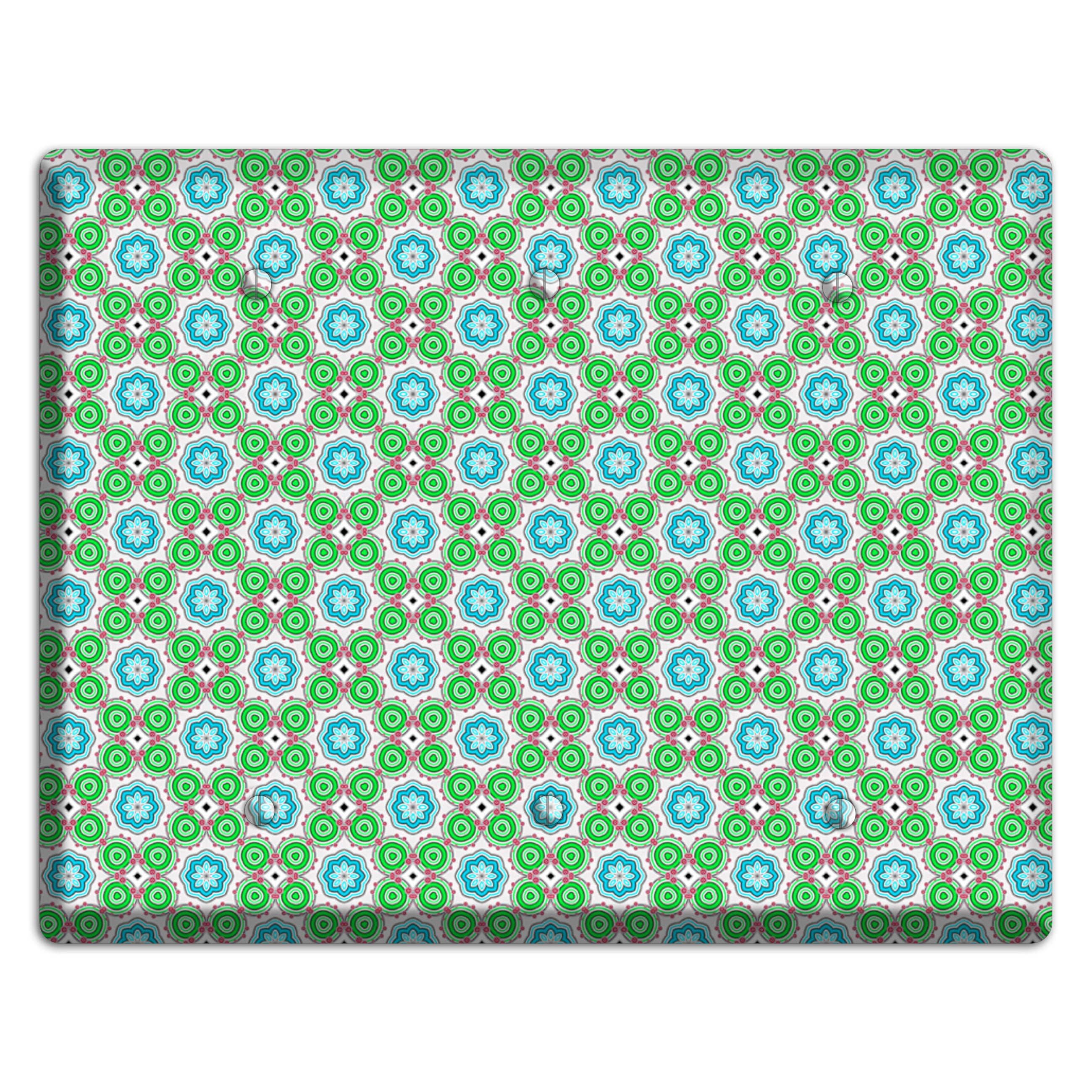 Green and Blue Foulard 3 Blank Wallplate