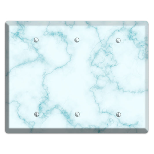 Blue Stained Marble 3 Blank Wallplate