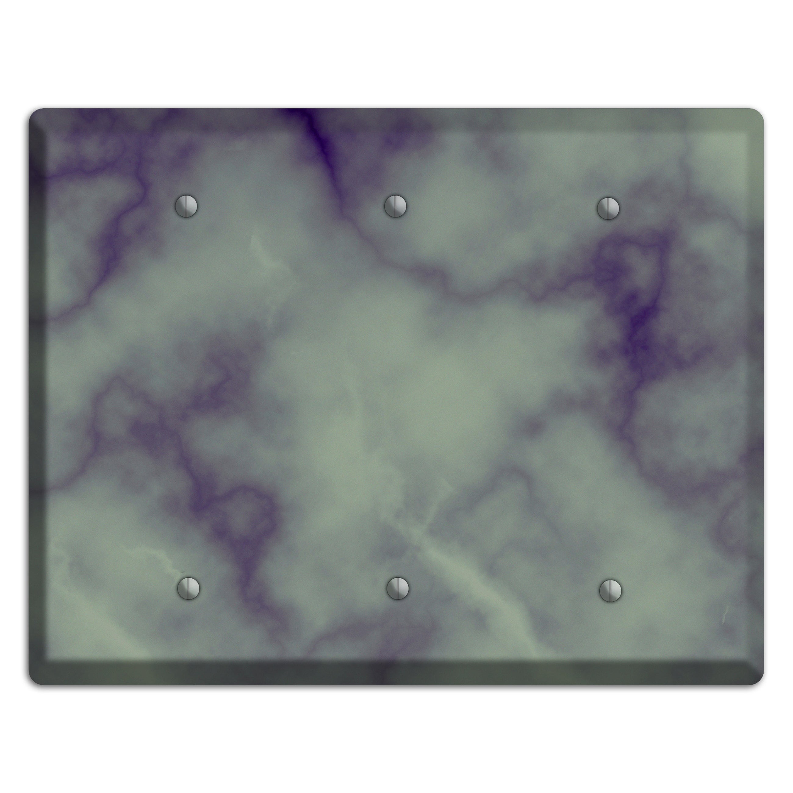 Mid Gray Marble 3 Blank Wallplate