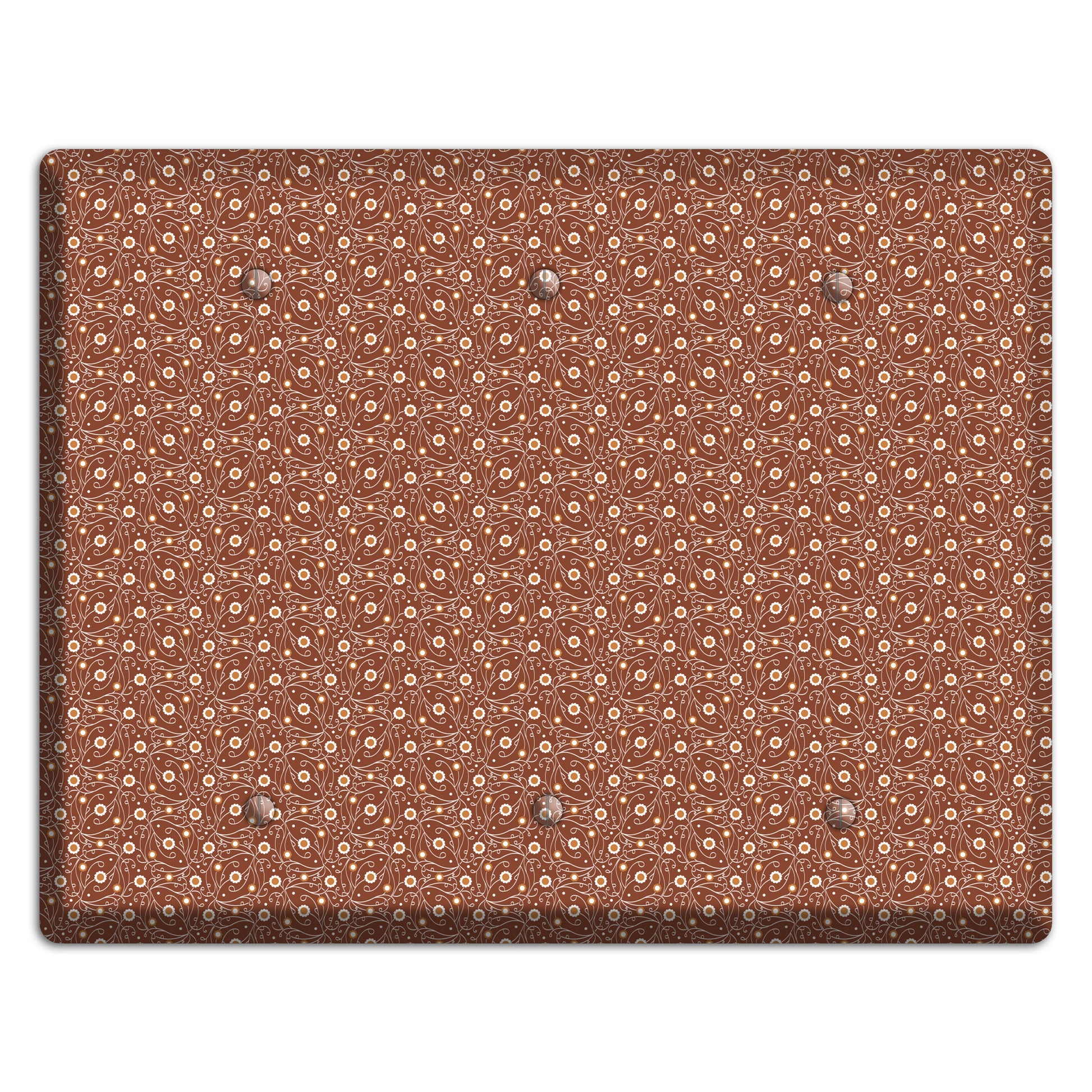 Tiny Brown Vine Floral 3 Blank Wallplate