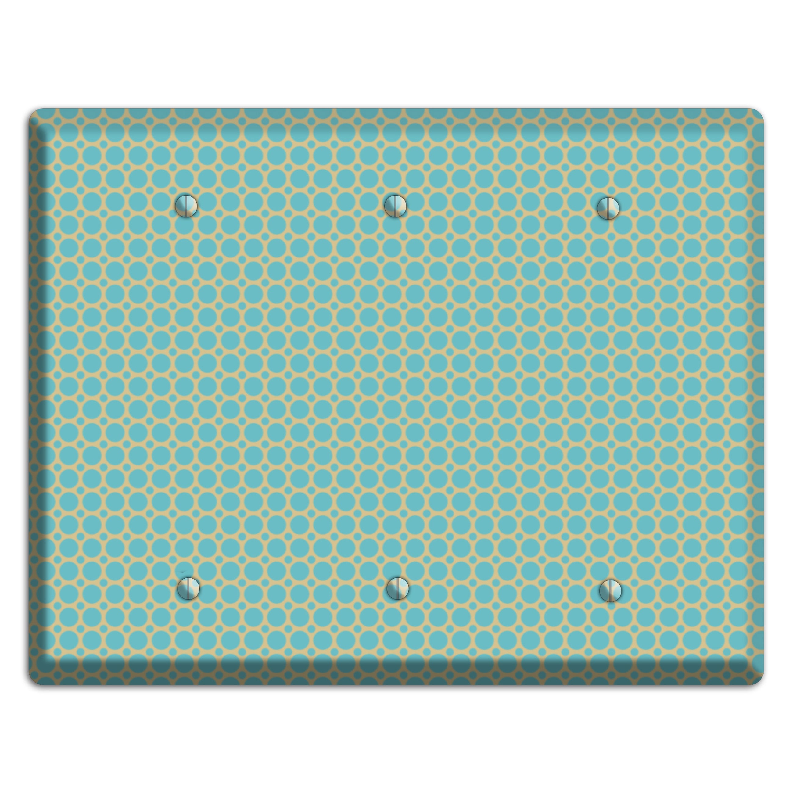 Dusty Blue Tiled Multi Small Dots 3 Blank Wallplate