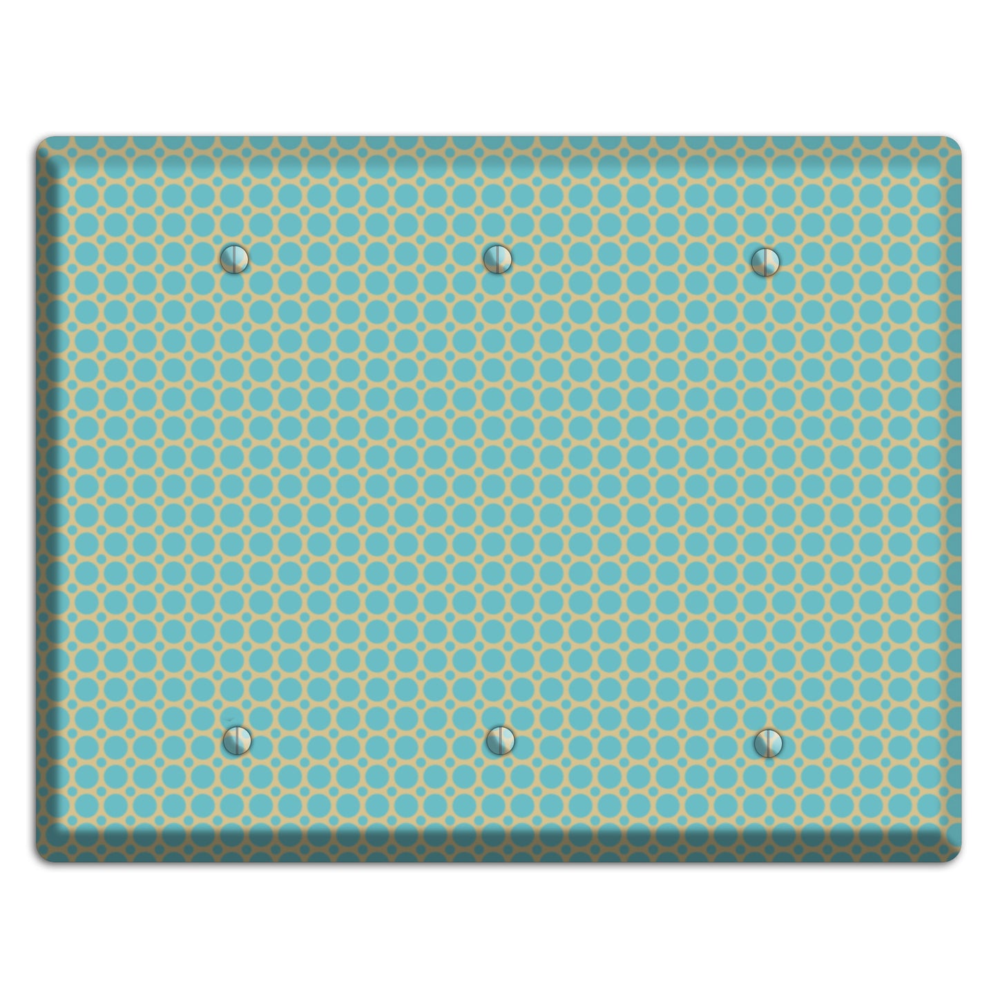 Dusty Blue Tiled Multi Small Dots 3 Blank Wallplate